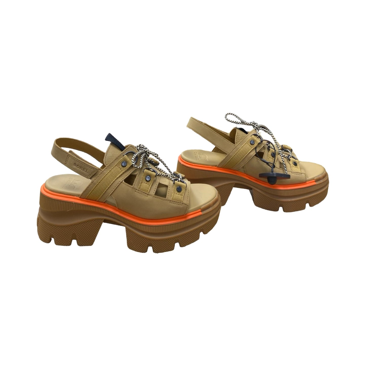 Sandals Designer By Sorel In Brown & Orange, Size:10