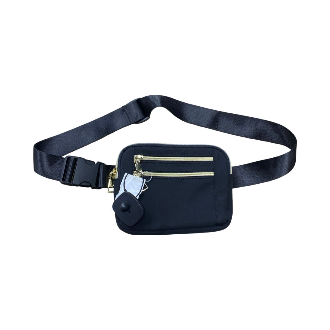 Handbag By Clothes Mentor In Black & Gold, Size:Small