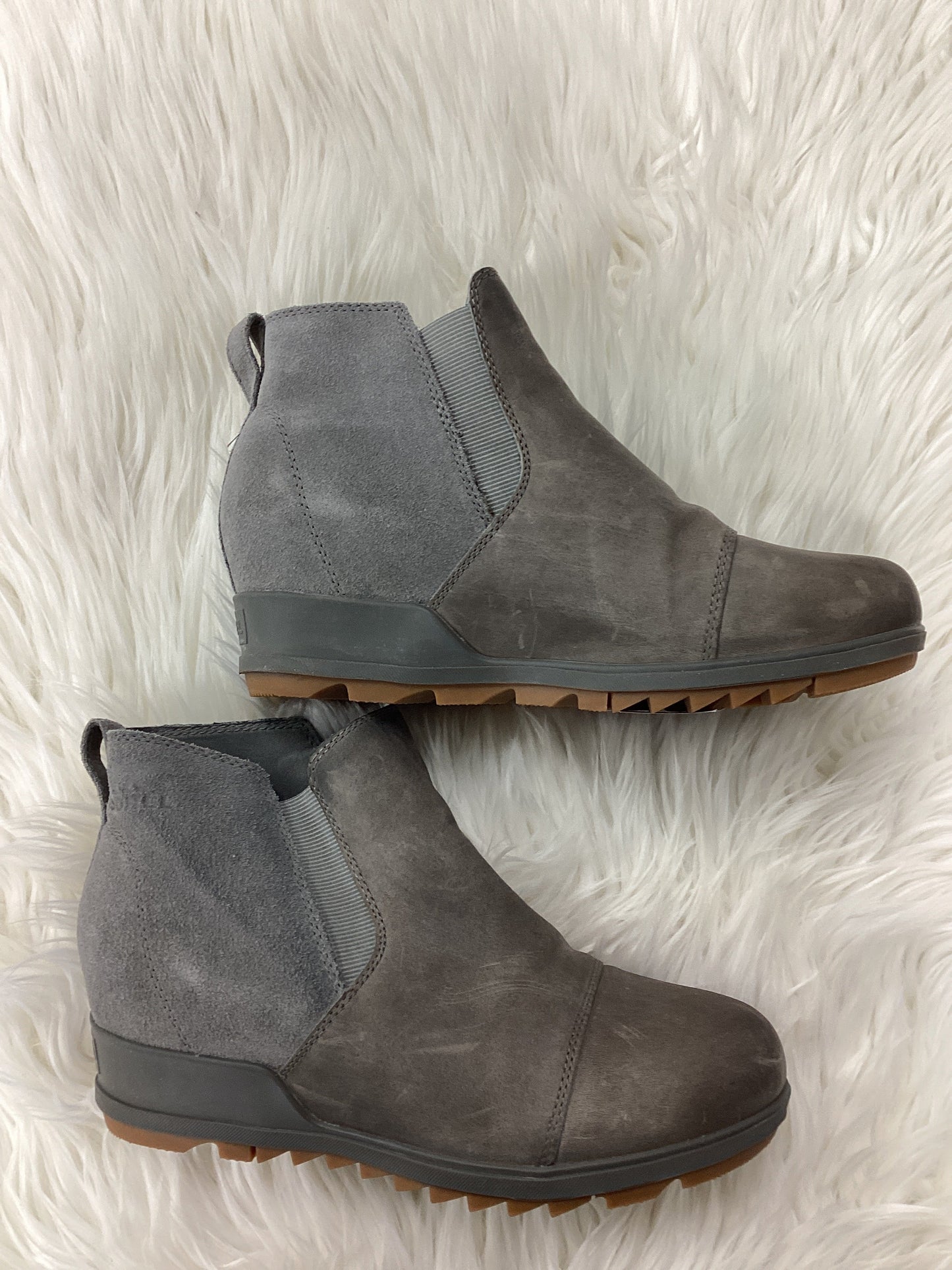 Boots Ankle Heels By Sorel In Grey, Size:9.5