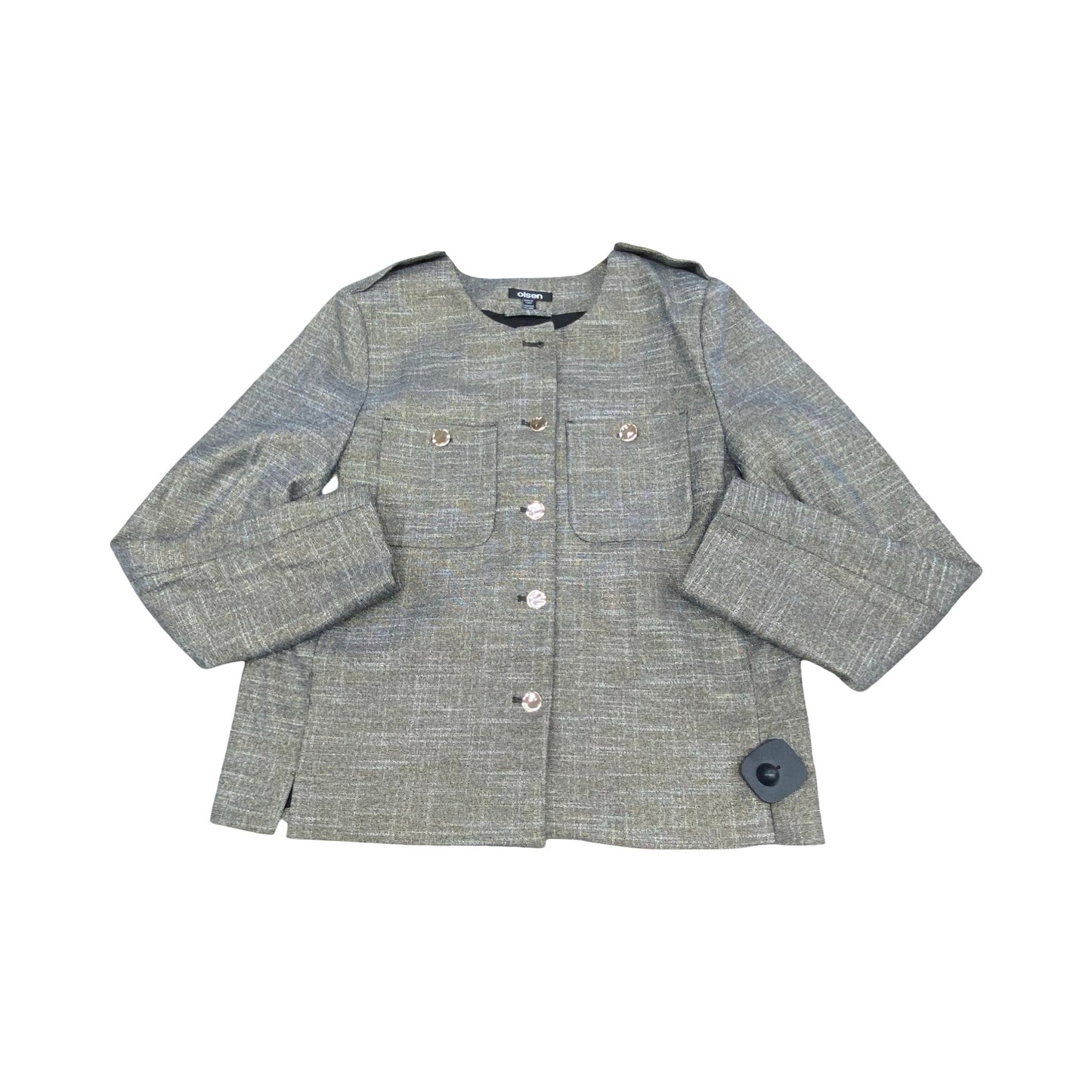 Blazer By Clothes Mentor In Grey & Yellow, Size:S