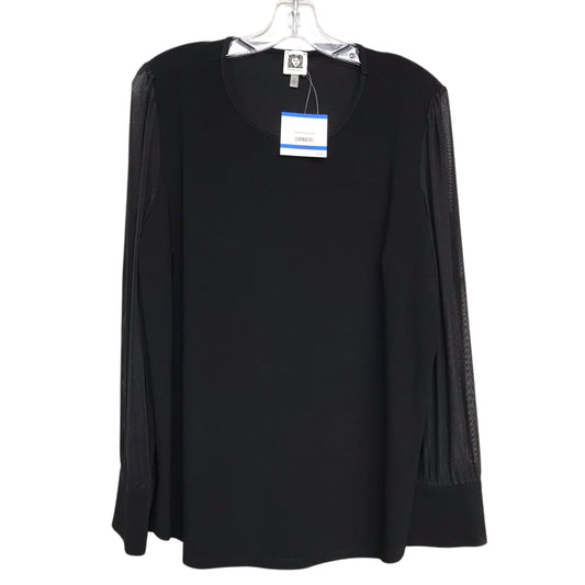 Top Ls By Anne Klein In Black, Size:Xl