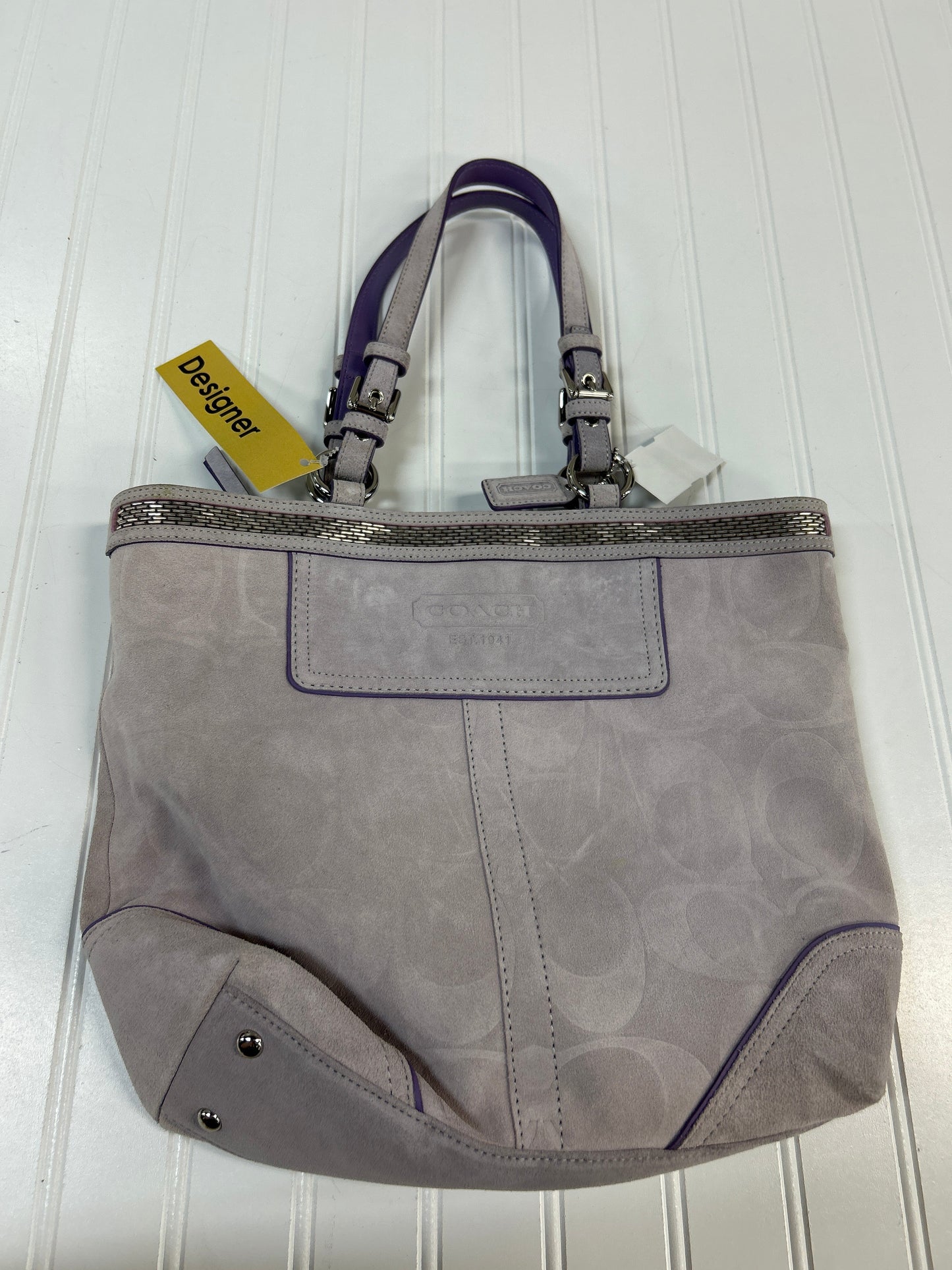 Handbag Designer By Coach In Purple, Size:Large