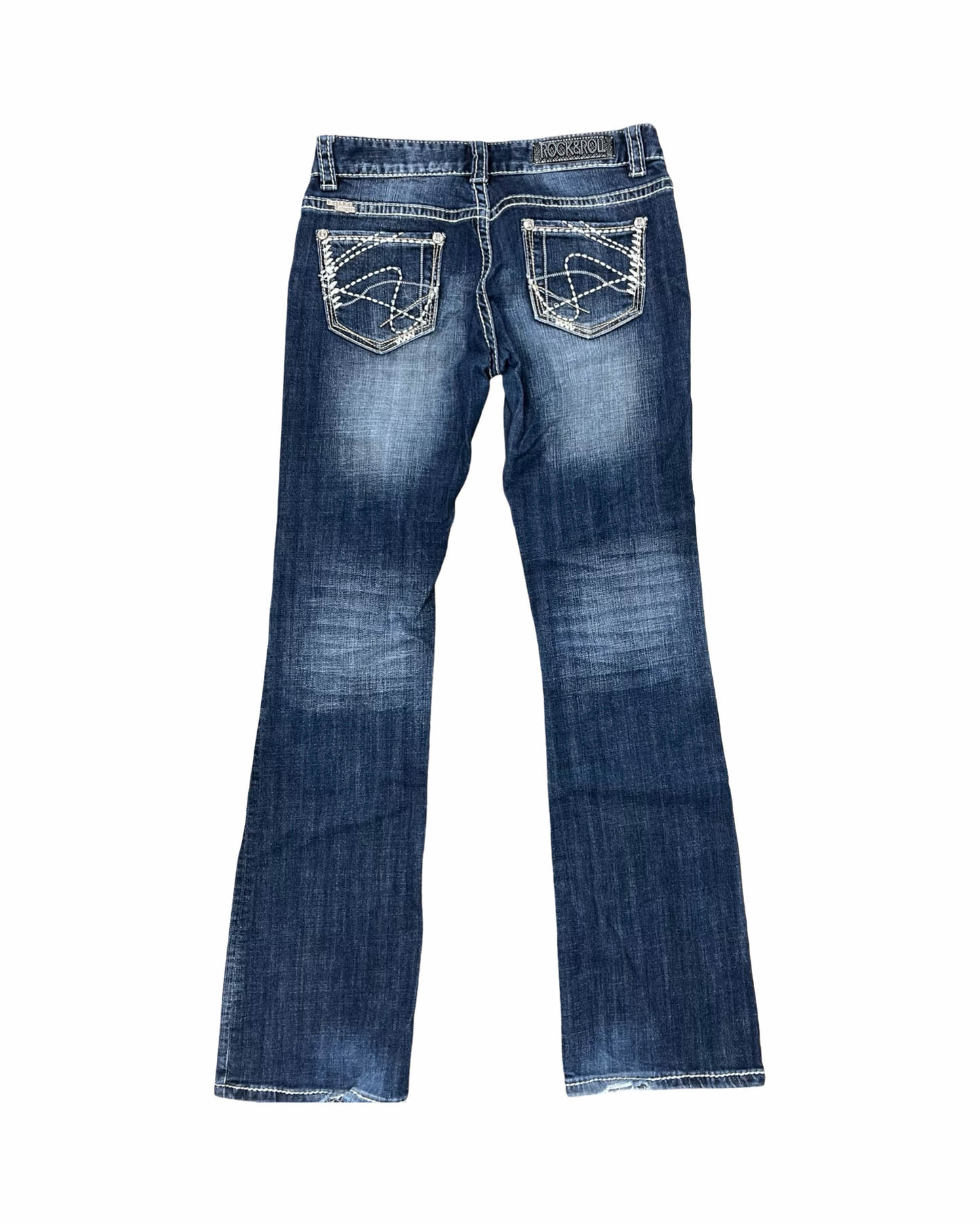 Jeans Boot Cut By Rock & Roll In Blue Denim, Size:4