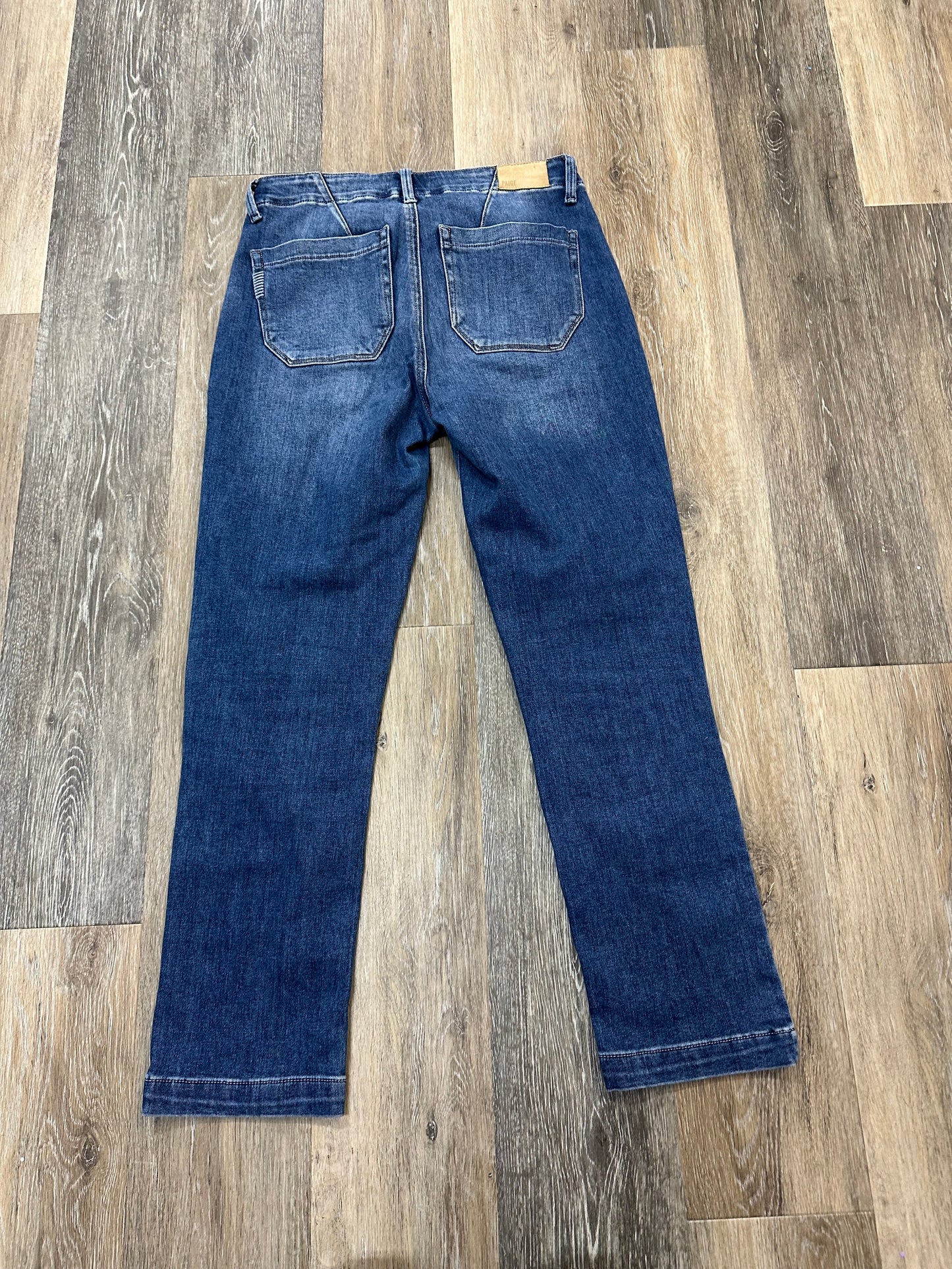 Jeans Straight By Paige In Blue Denim, Size: 4
