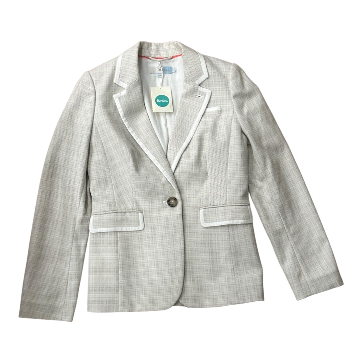Blazer By Boden In Tan & White, Size:4