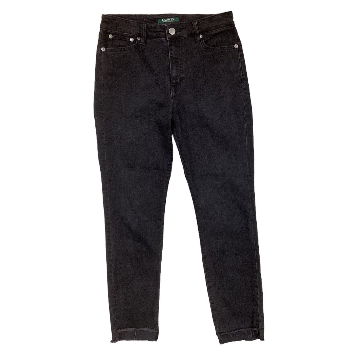 Jeans Straight By Lauren By Ralph Lauren In Black, Size:4