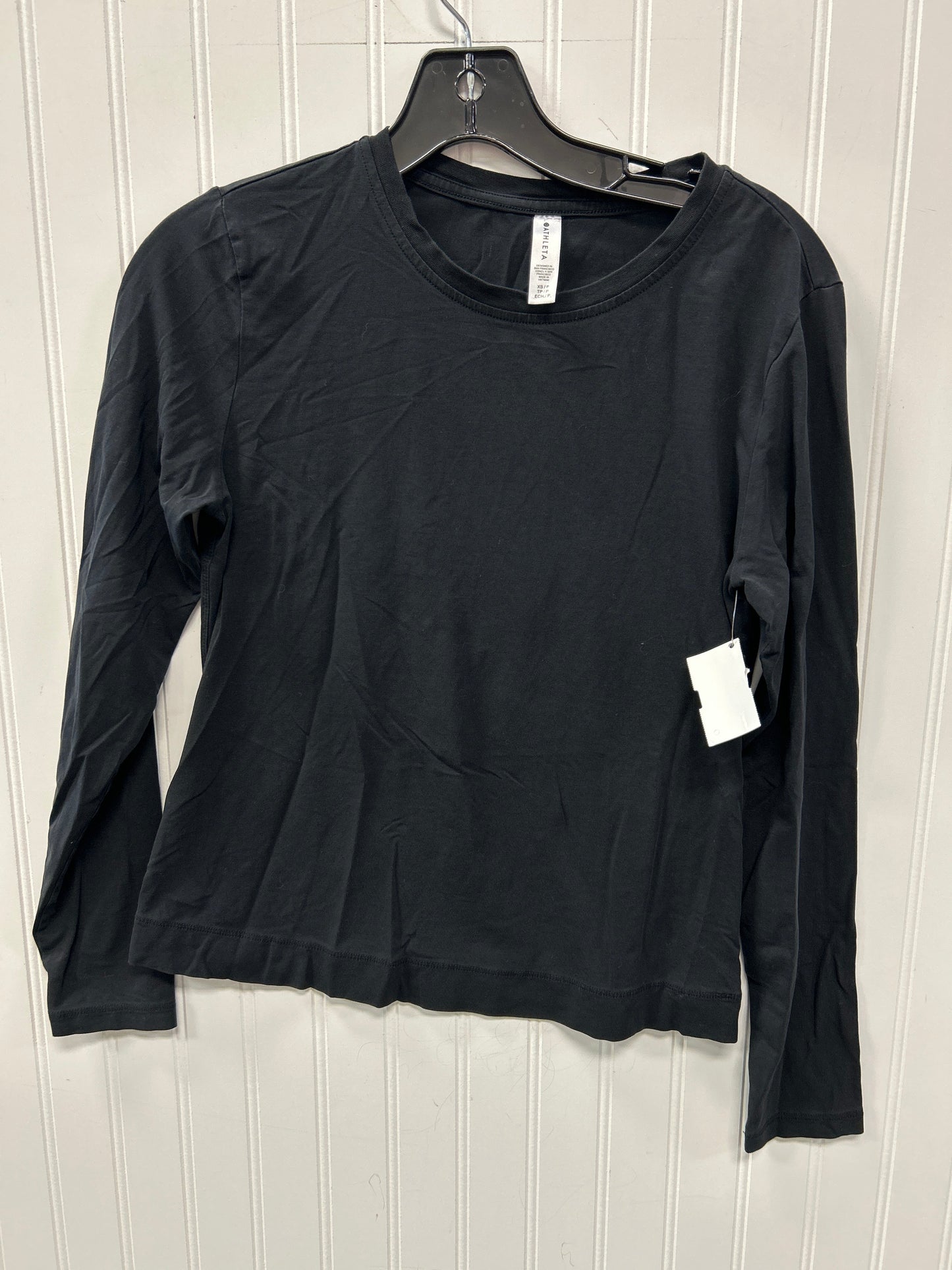 Athletic Top Ls Collar By Athleta In Black, Size:Xs