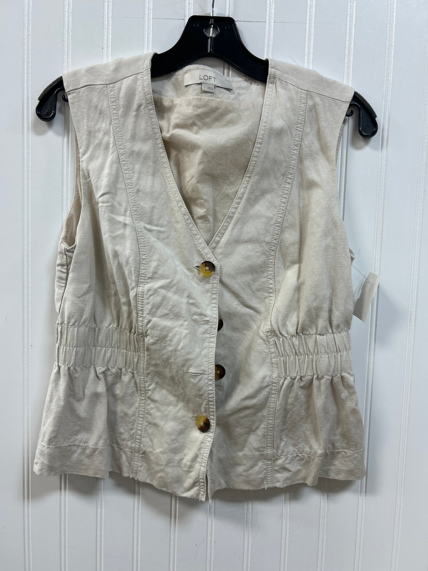 Blouse Sleeveless By Loft In Tan, Size:S