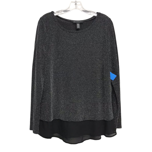 Top Ls By Inc In Black & Silver, Size:L