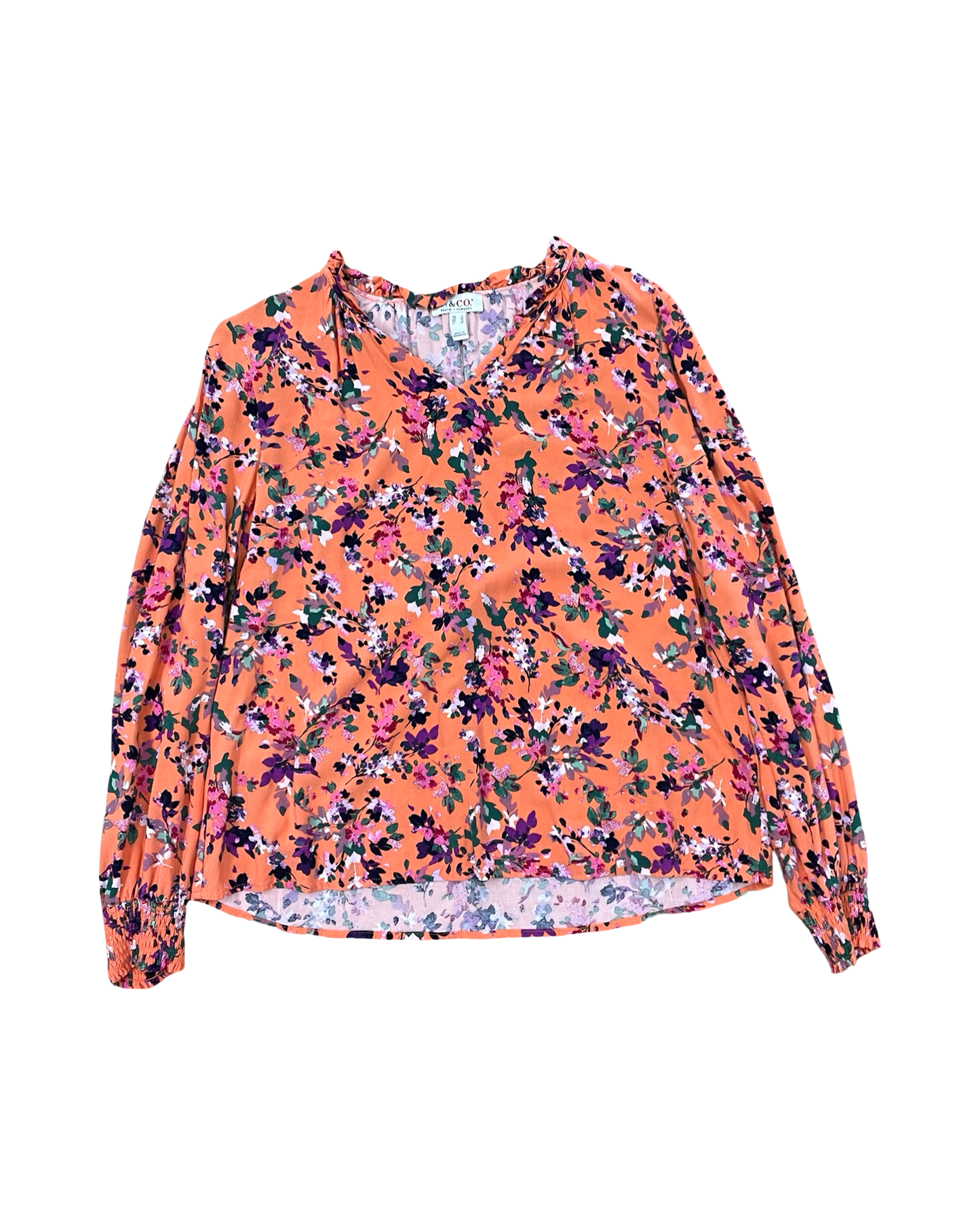Top Ls By Denim And Company In Orange, Size:S