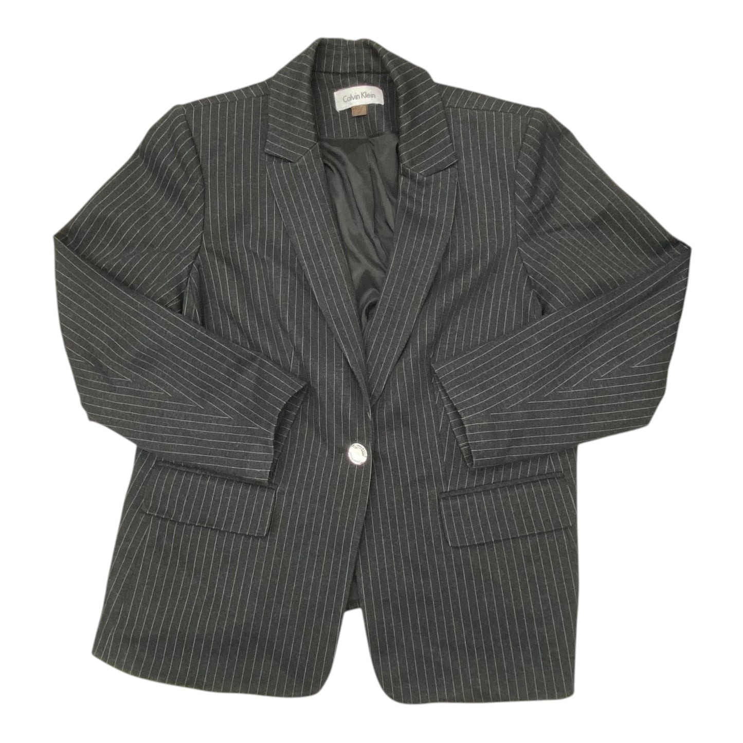 Blazer By Calvin Klein In Striped Pattern, Size:16
