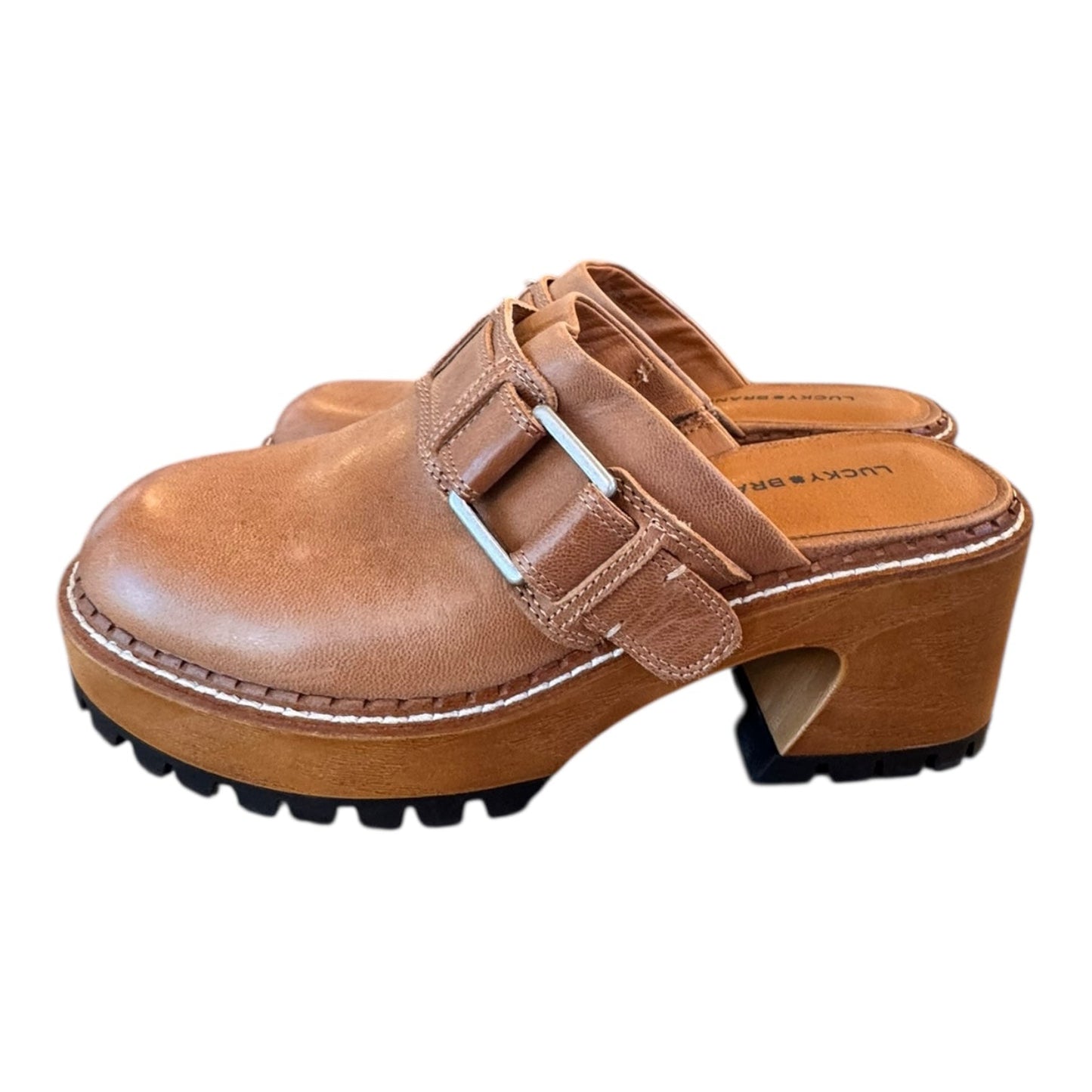 Shoes Heels Block By Lucky Brand In Brown, Size:7.5