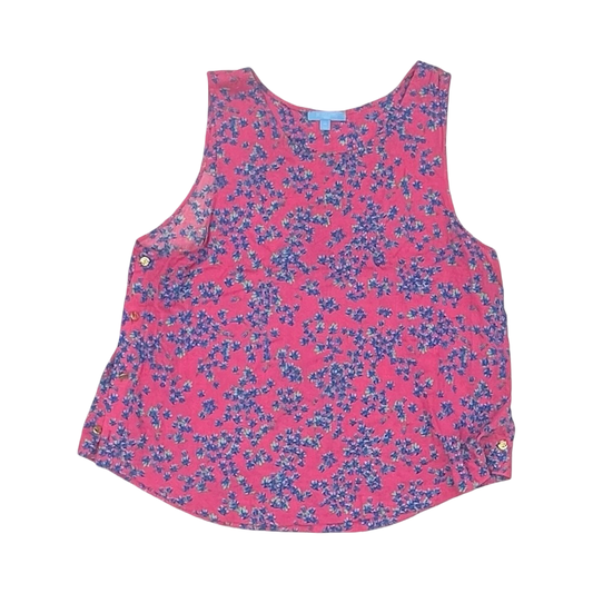 Blouse Sleeveless By Draper James In Blue & Pink, Size:Xl