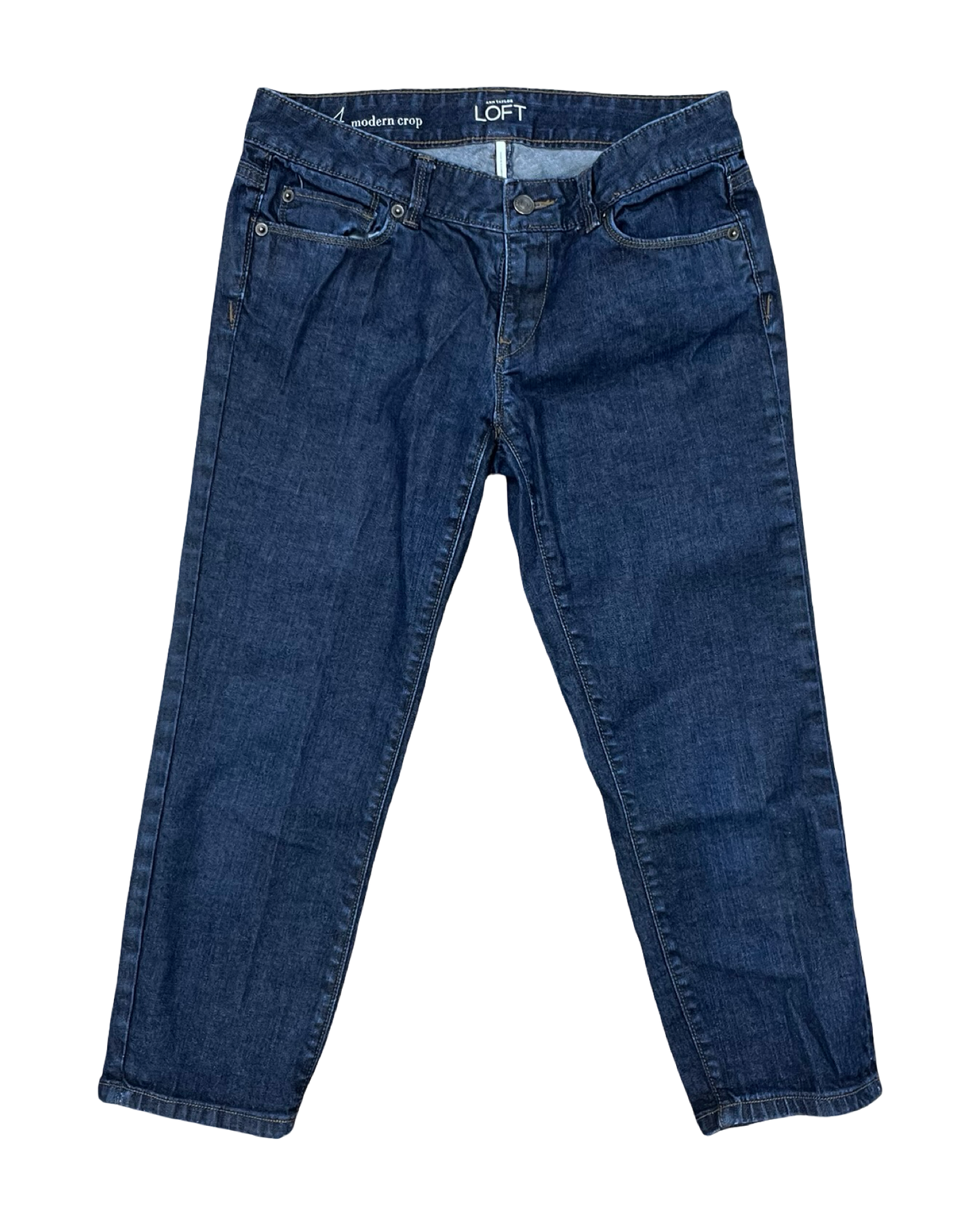 Jeans Cropped By Loft In Blue Denim, Size:4