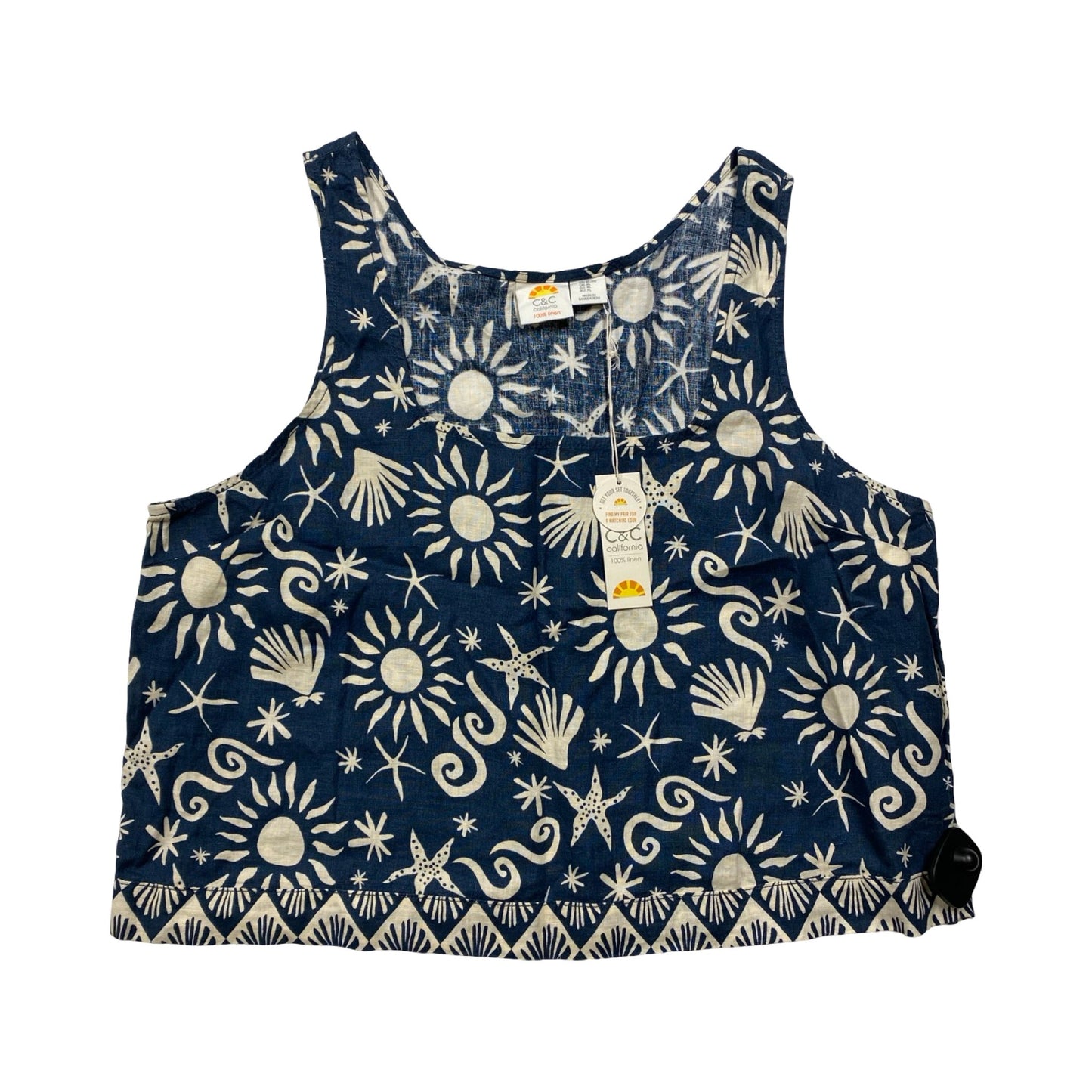 Top Sleeveless By C And C In Blue, Size:Xlp