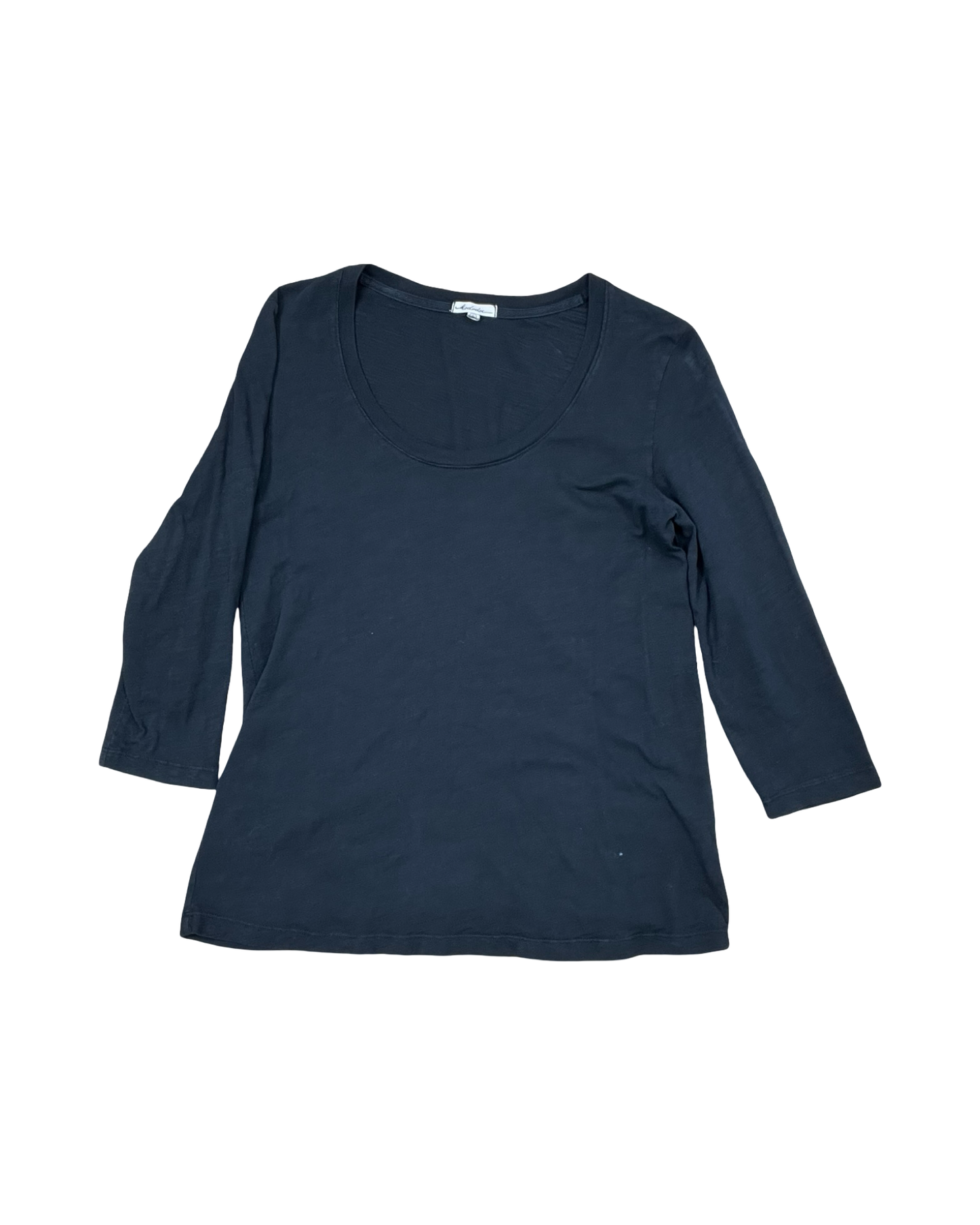 Top 3/4 Sleeve Basic By Clothes Mentor In Black, Size:S
