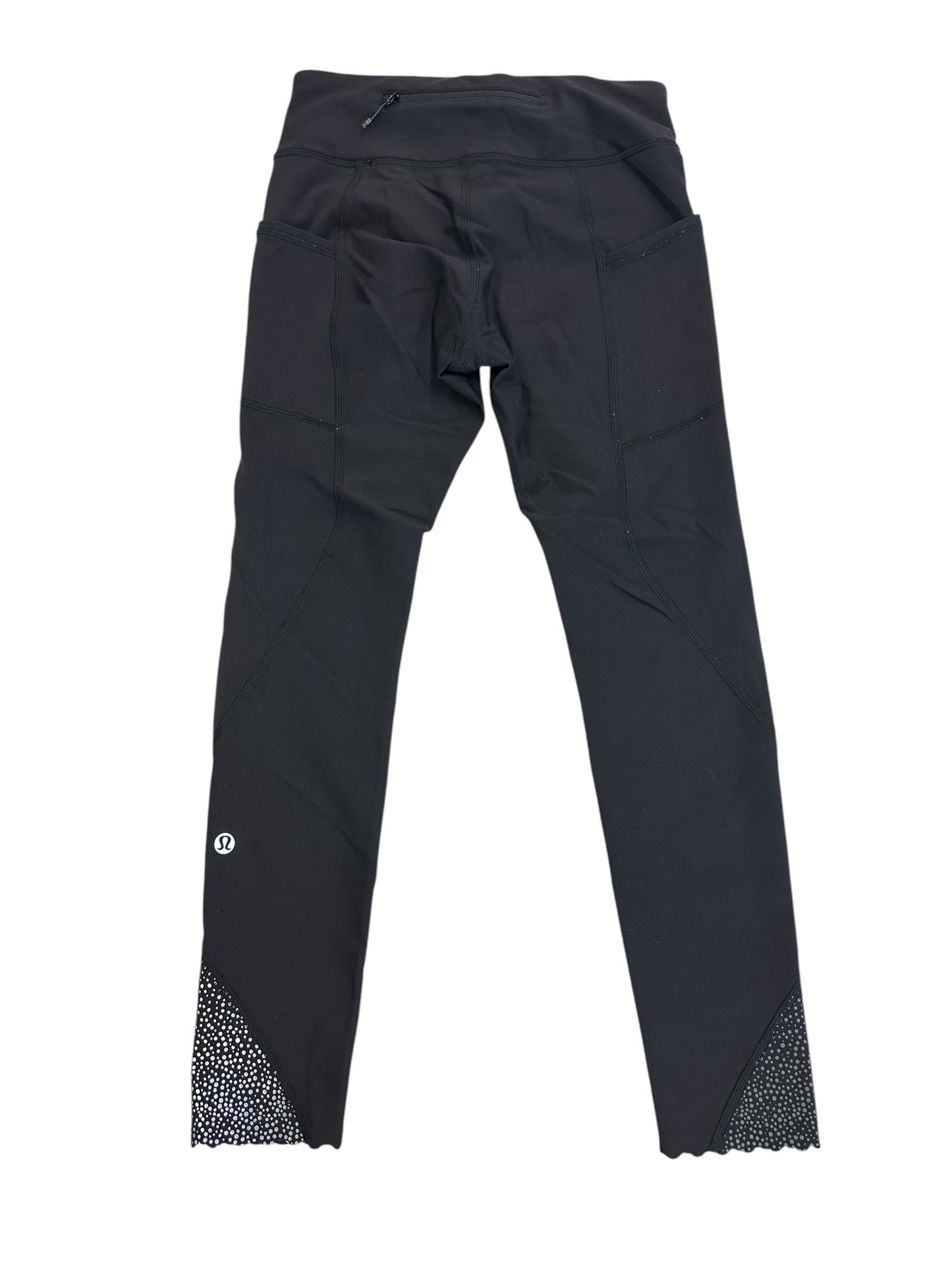 Athletic Leggings By Lululemon In Black & Silver, Size:S