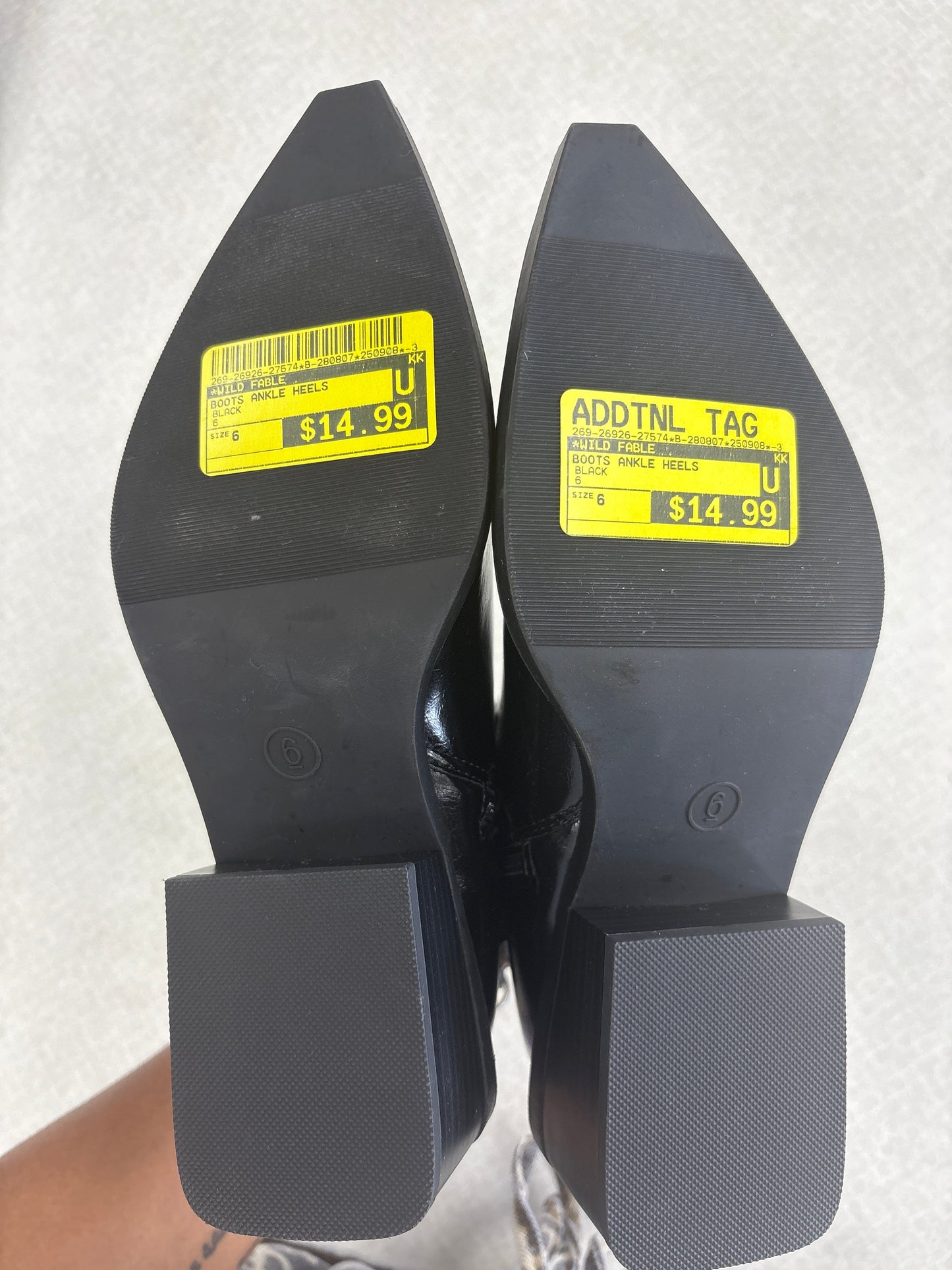 BOOTS ANKLE HEELS by WILD FABLE In BLACK, Size: 6