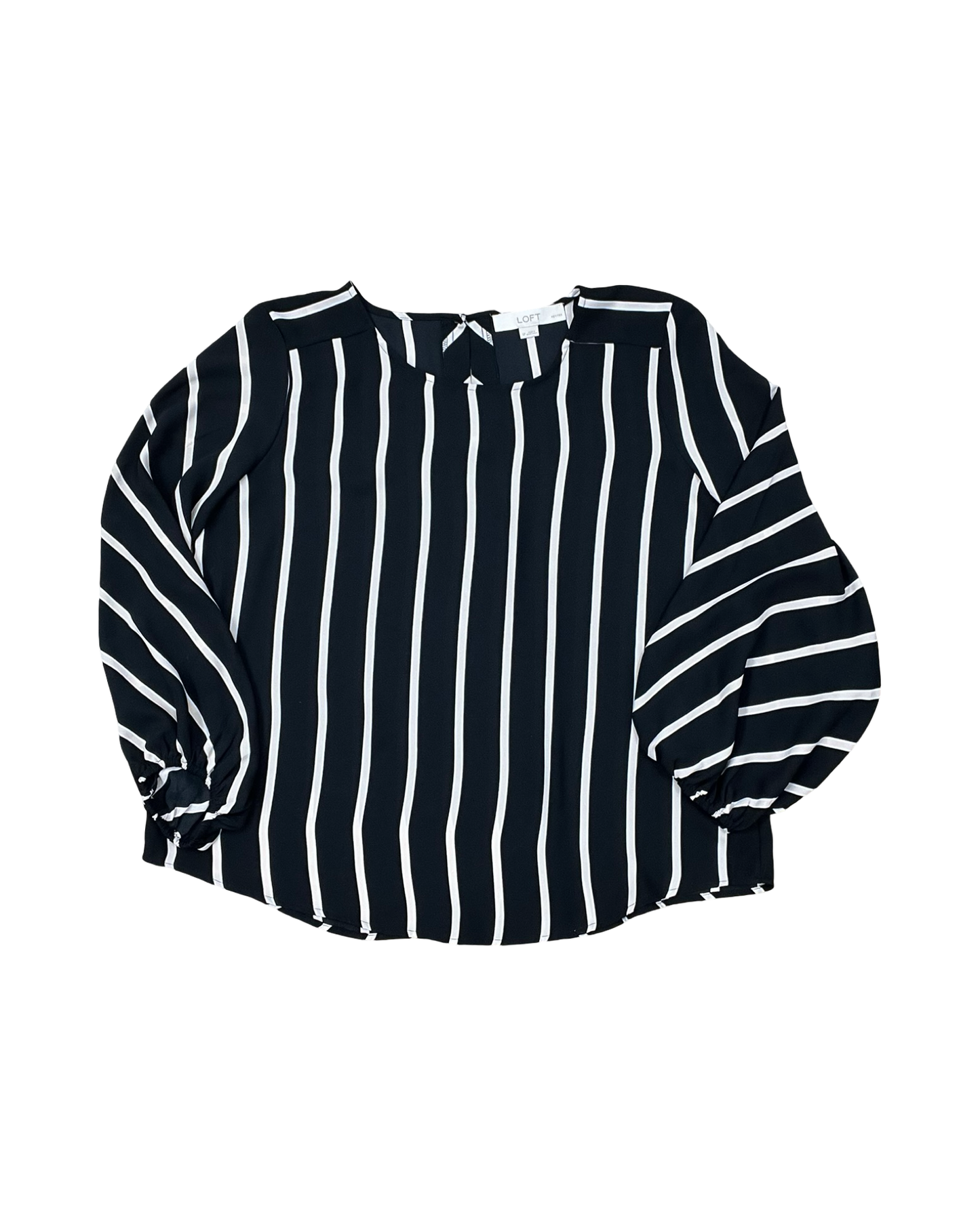 Top 3/4 Sleeve By Loft In Black & Tan, Size:Sp