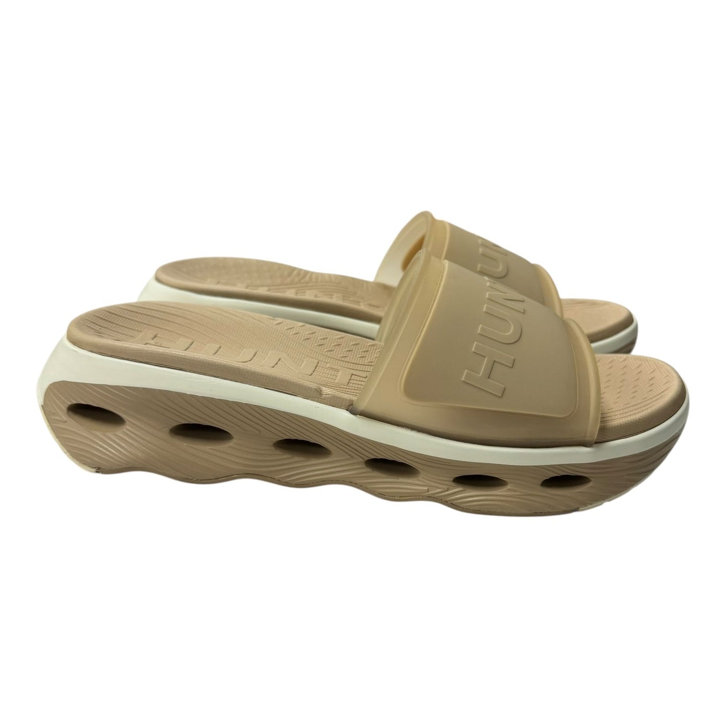 Sandals Flip Flops By Hunter In Tan, Size:7