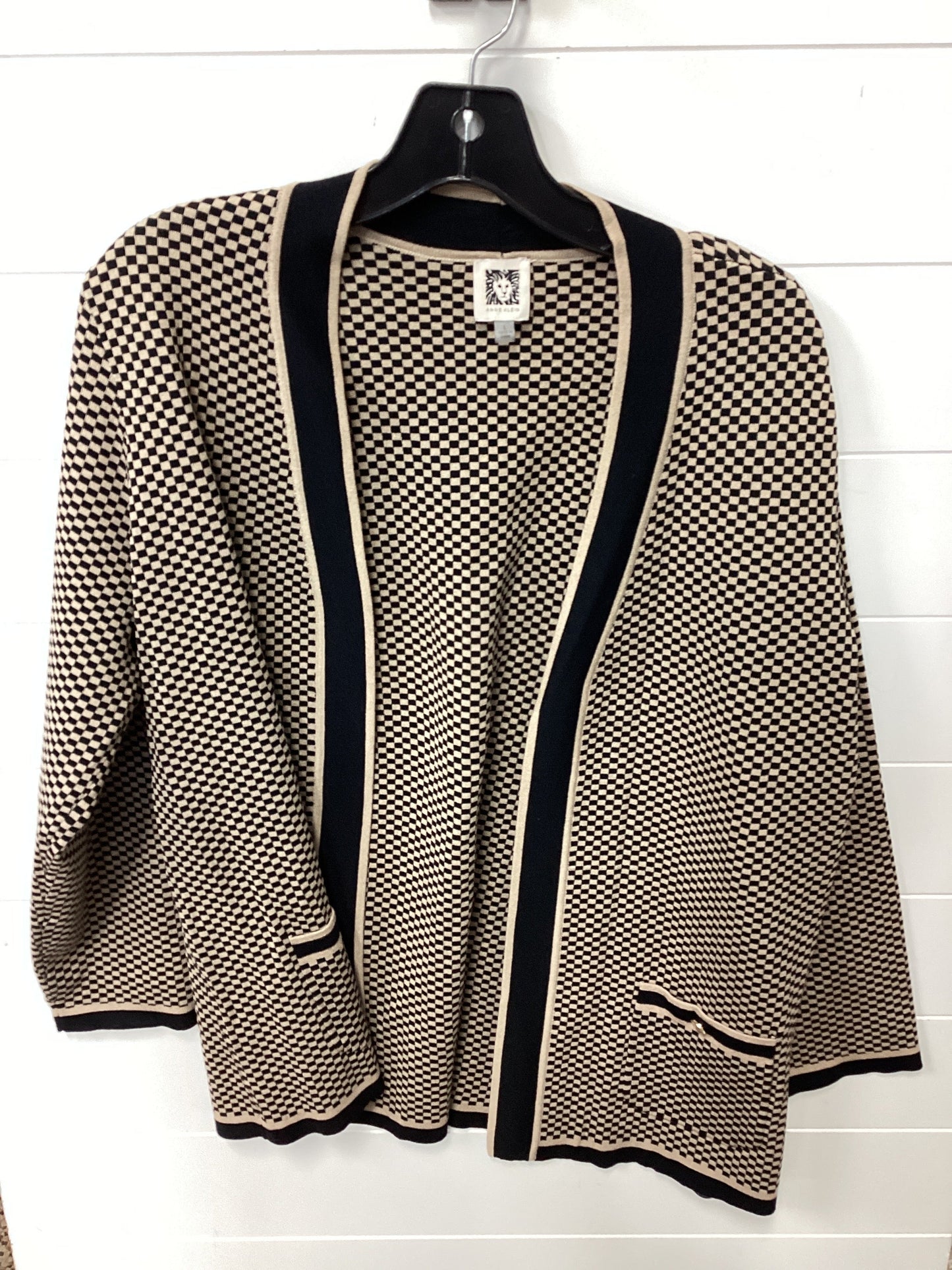 Top Ls By Anne Klein In Black & Gold, Size:L