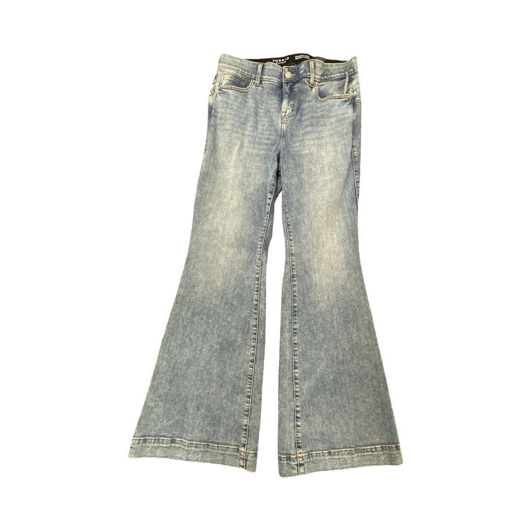 Jeans Flared By Torrid In Blue Denim, Size:14