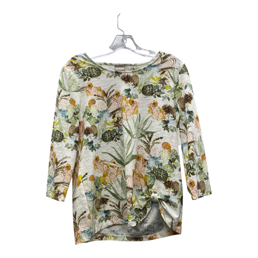 Top 3/4 Sleeve By Chicos In Ivory, Size:S