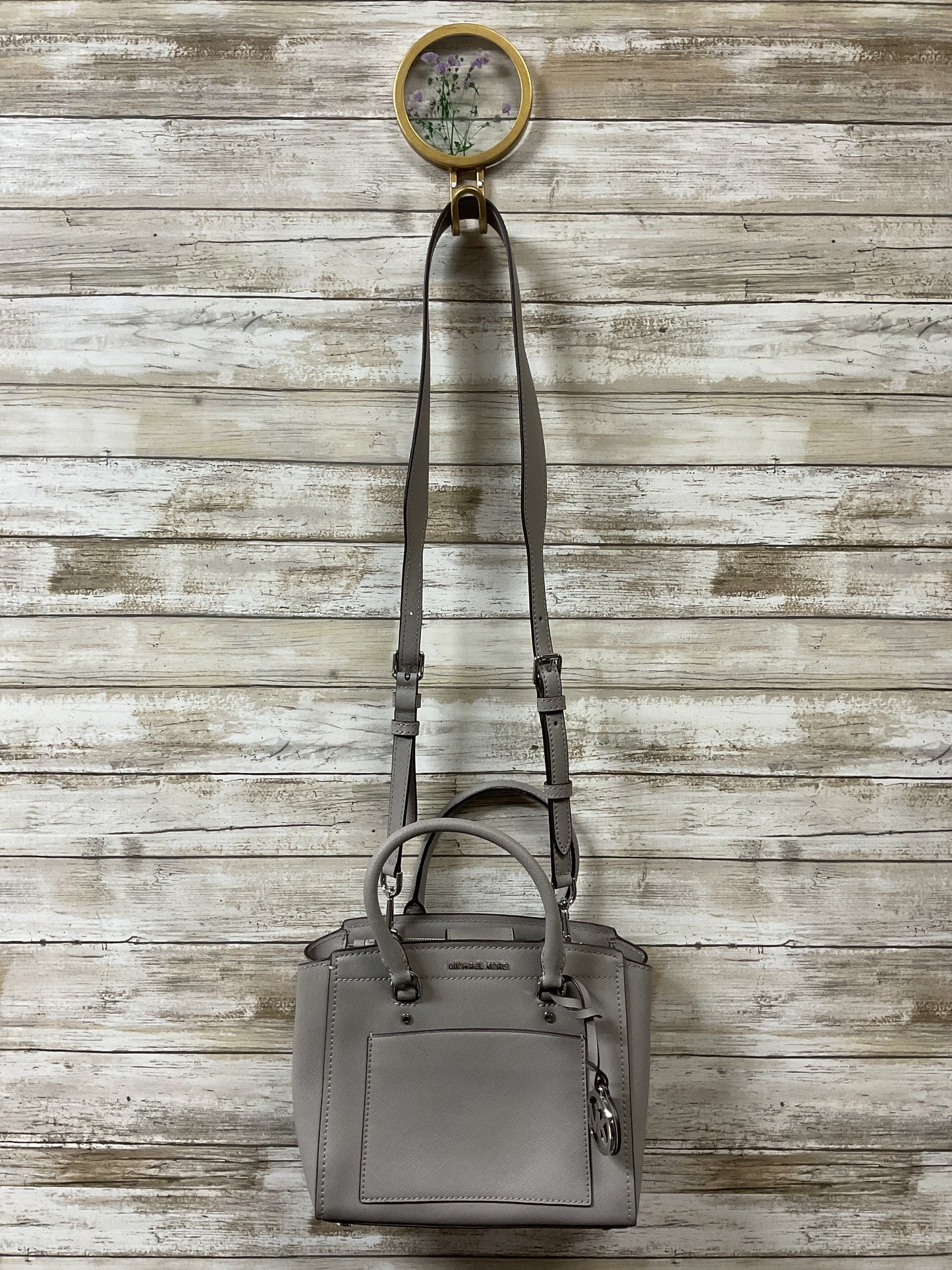 Crossbody Designer By Michael Kors In Grey, Size:Medium