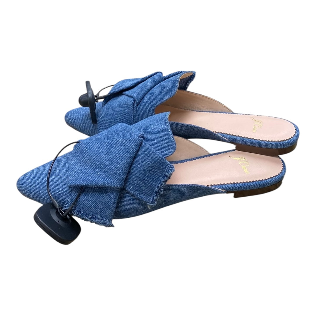 Shoes Flats By J. Crew In Blue Denim, Size:7