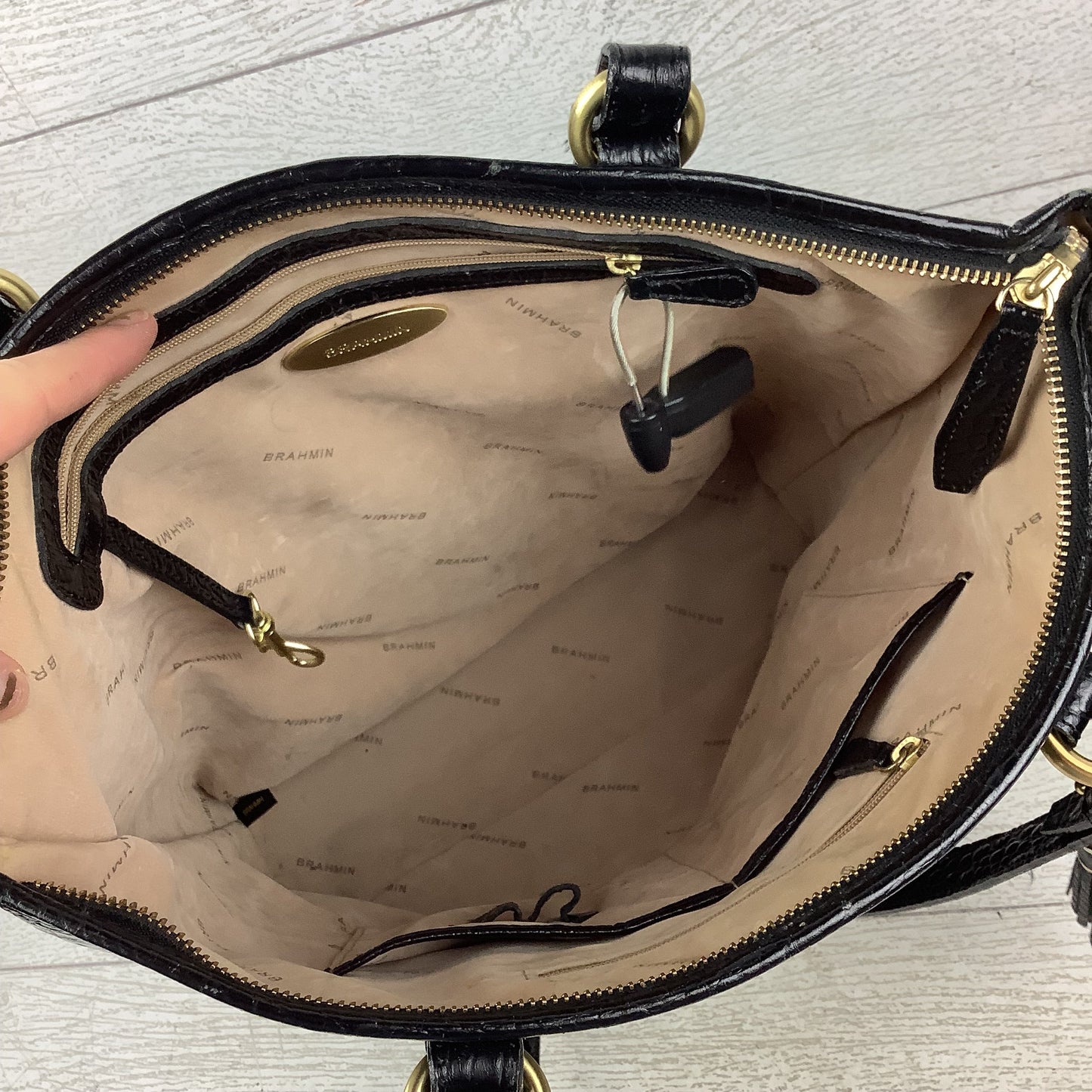 Tote Designer By Brahmin, Size: Medium