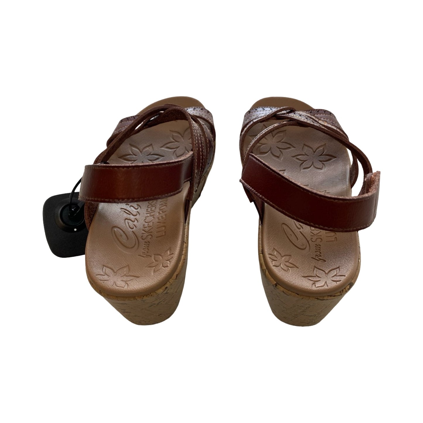 Sandals Heels Wedge By Skechers In Tan, Size:8