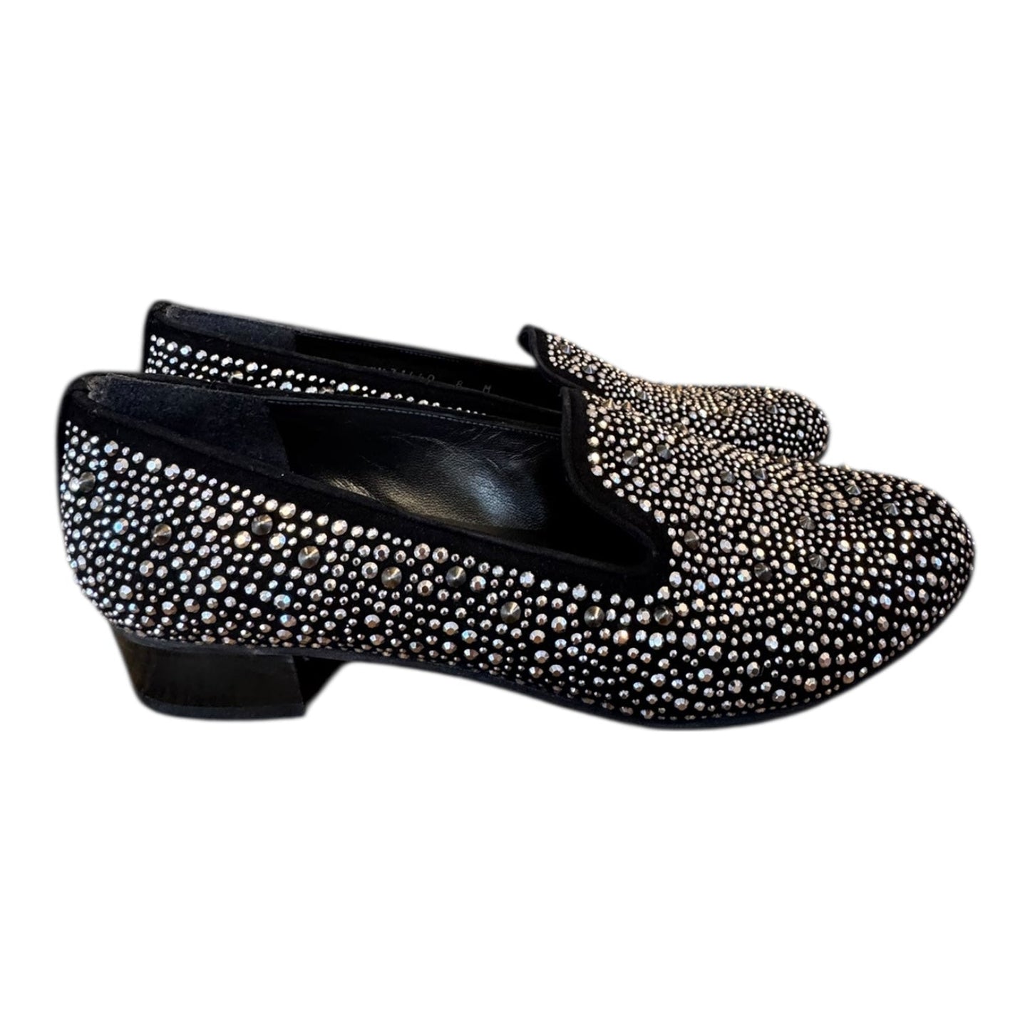 Shoes Designer By Stuart Weitzman In Black & Silver, Size:8