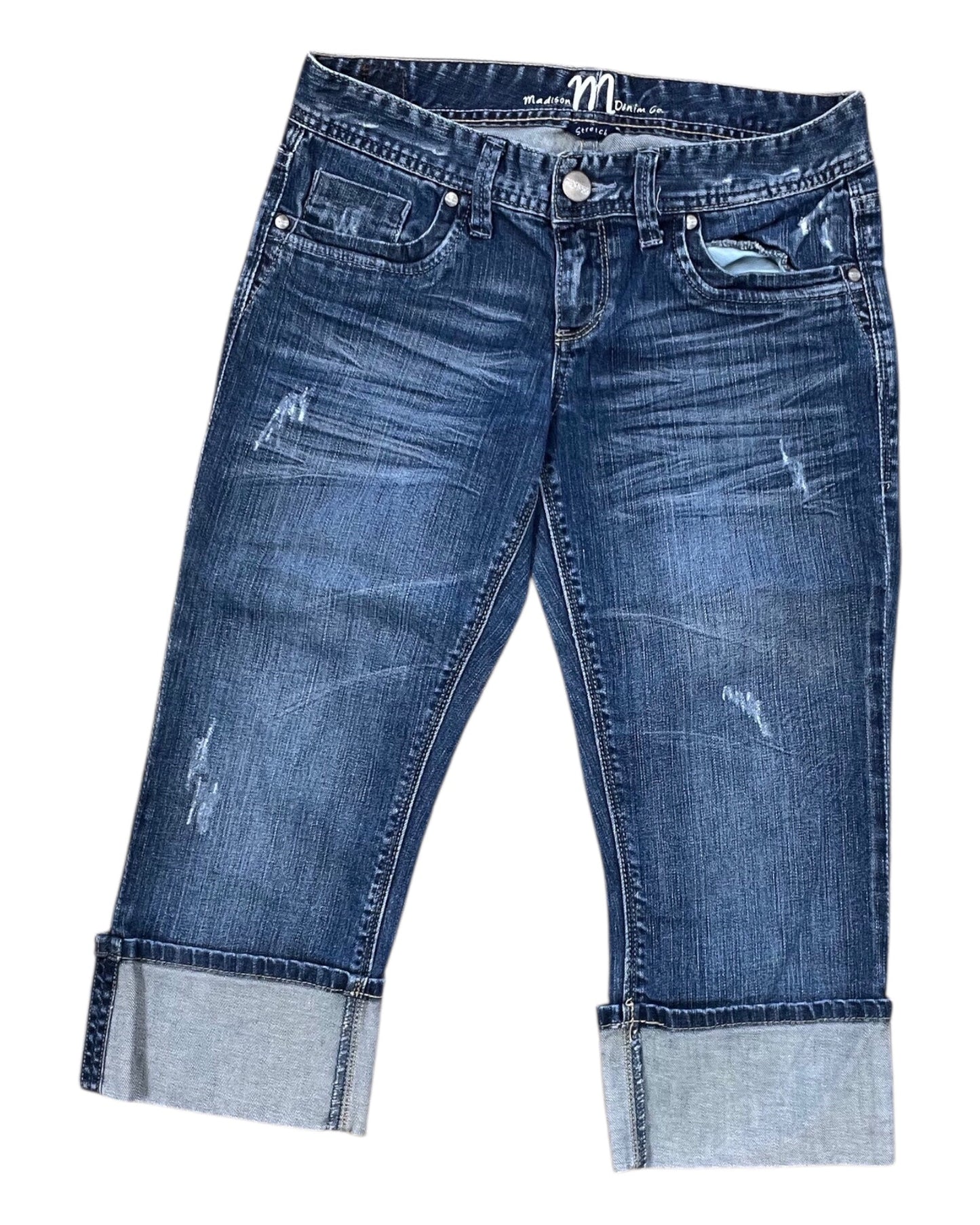Jeans Cropped By Madison In Blue Denim, Size:4