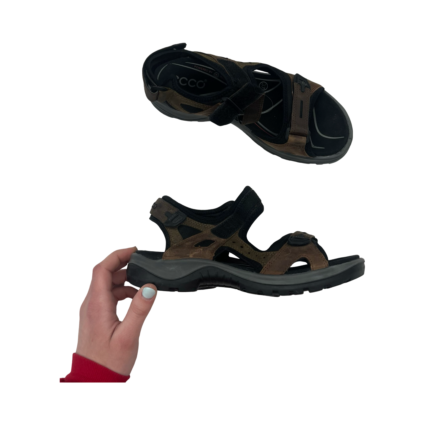 Sandals Flats By Ecco In Brown, Size:6.5