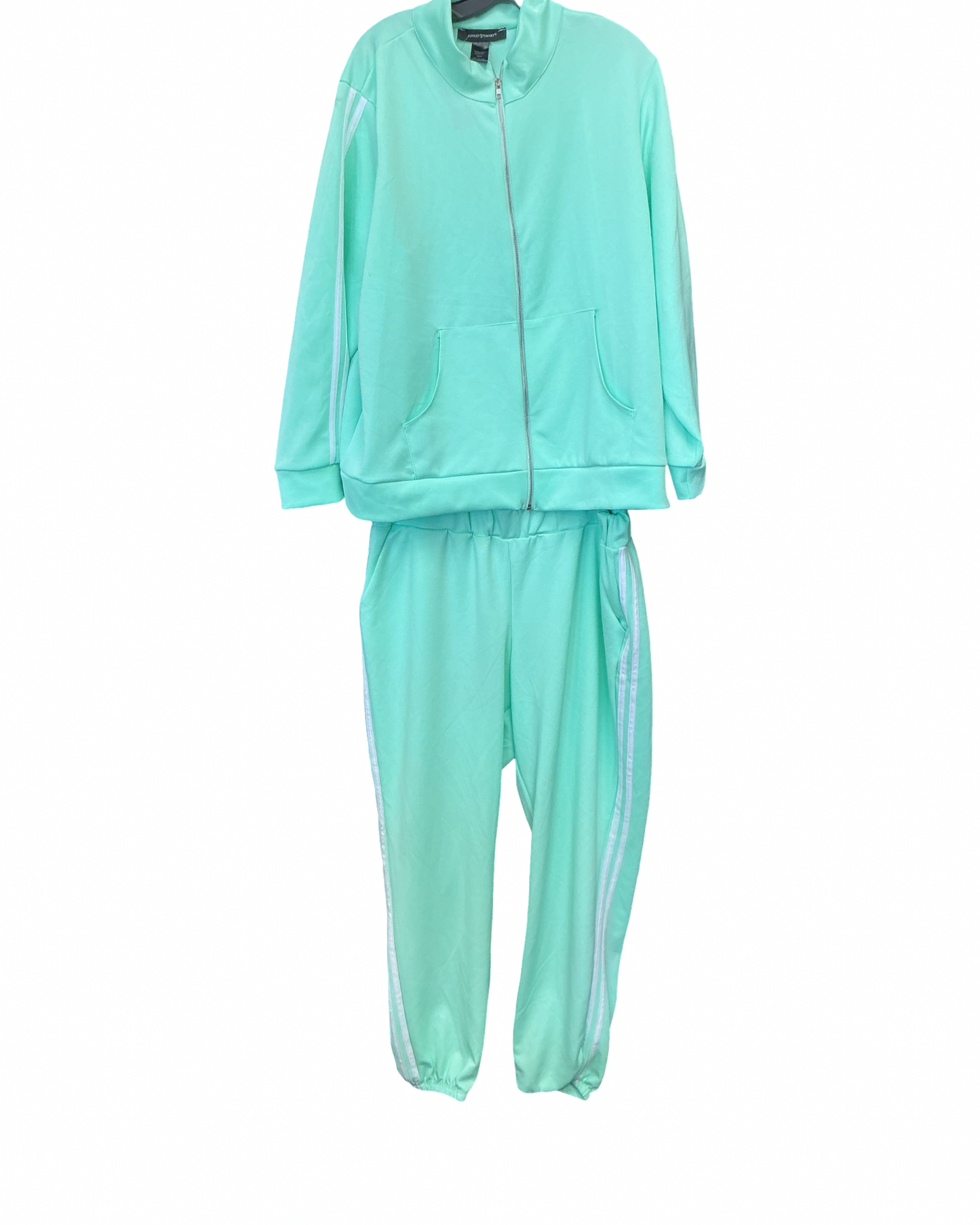 Lounge Set Pants By Ashley Stewart In Green, Size:3X