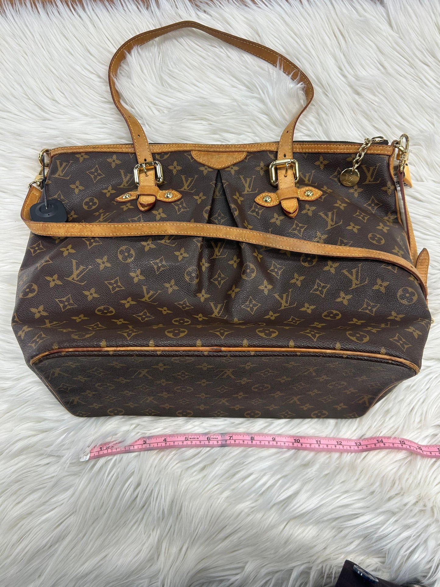 Handbag Luxury Designer By Louis Vuitton In Brown, Size:Large