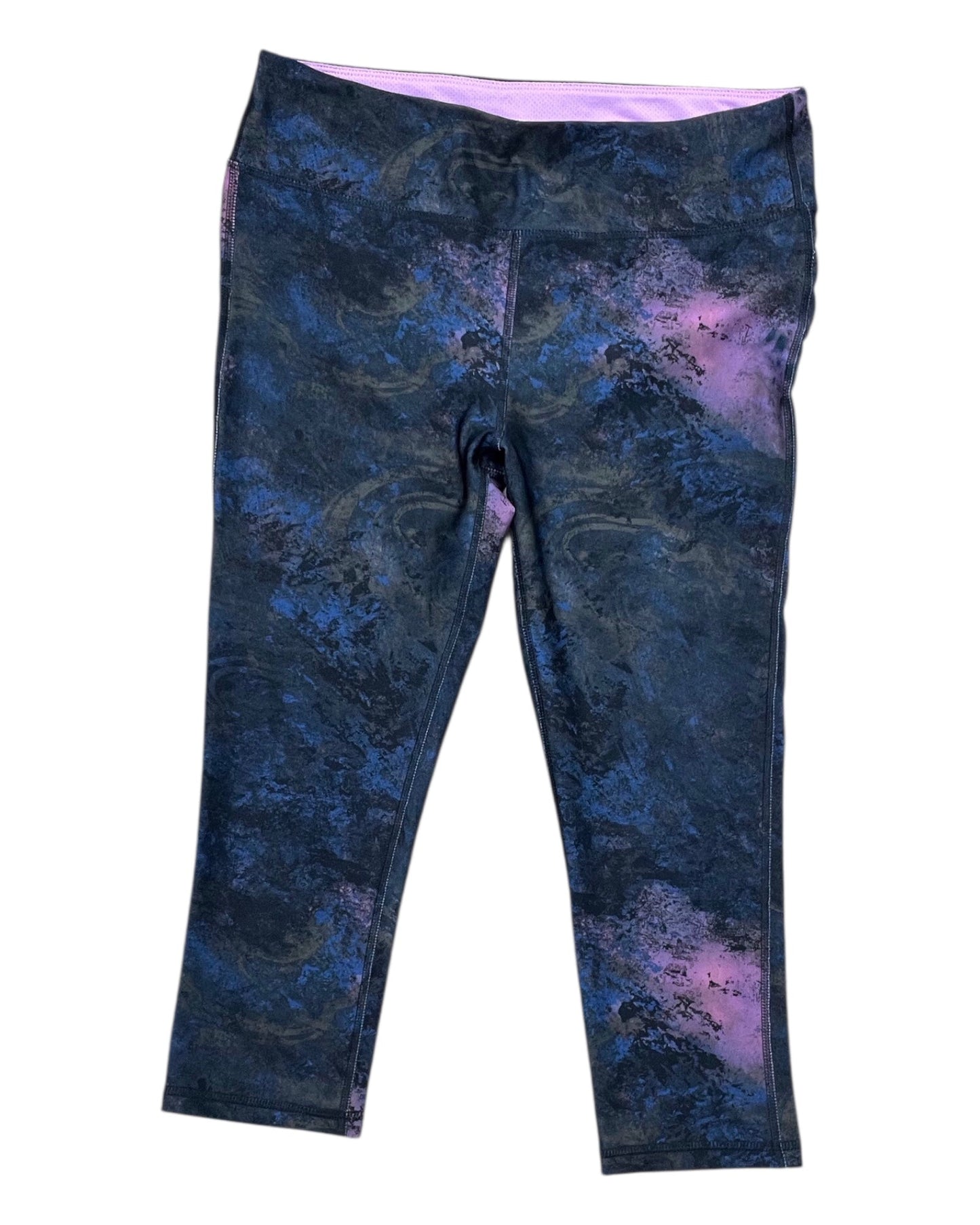 Athletic Leggings By Marika In Black & Purple, Size:12