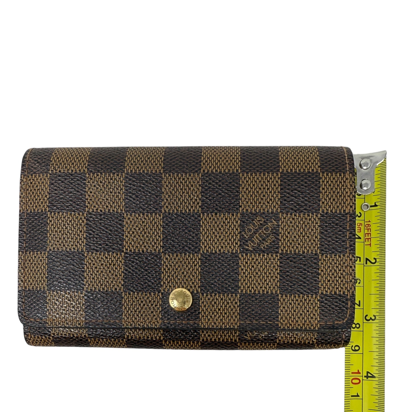 Damier Ebene Porte-Monnaie Tresor Wallet Luxury Designer By Louis Vuitton, Size: Large