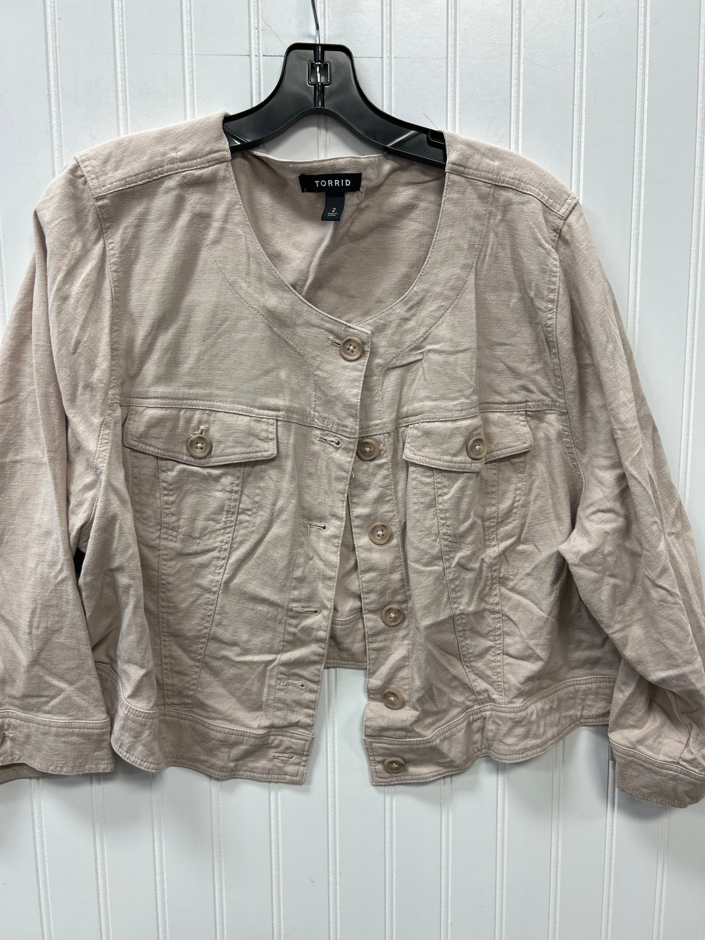 Blouse Ls By Torrid In Tan, Size:2X