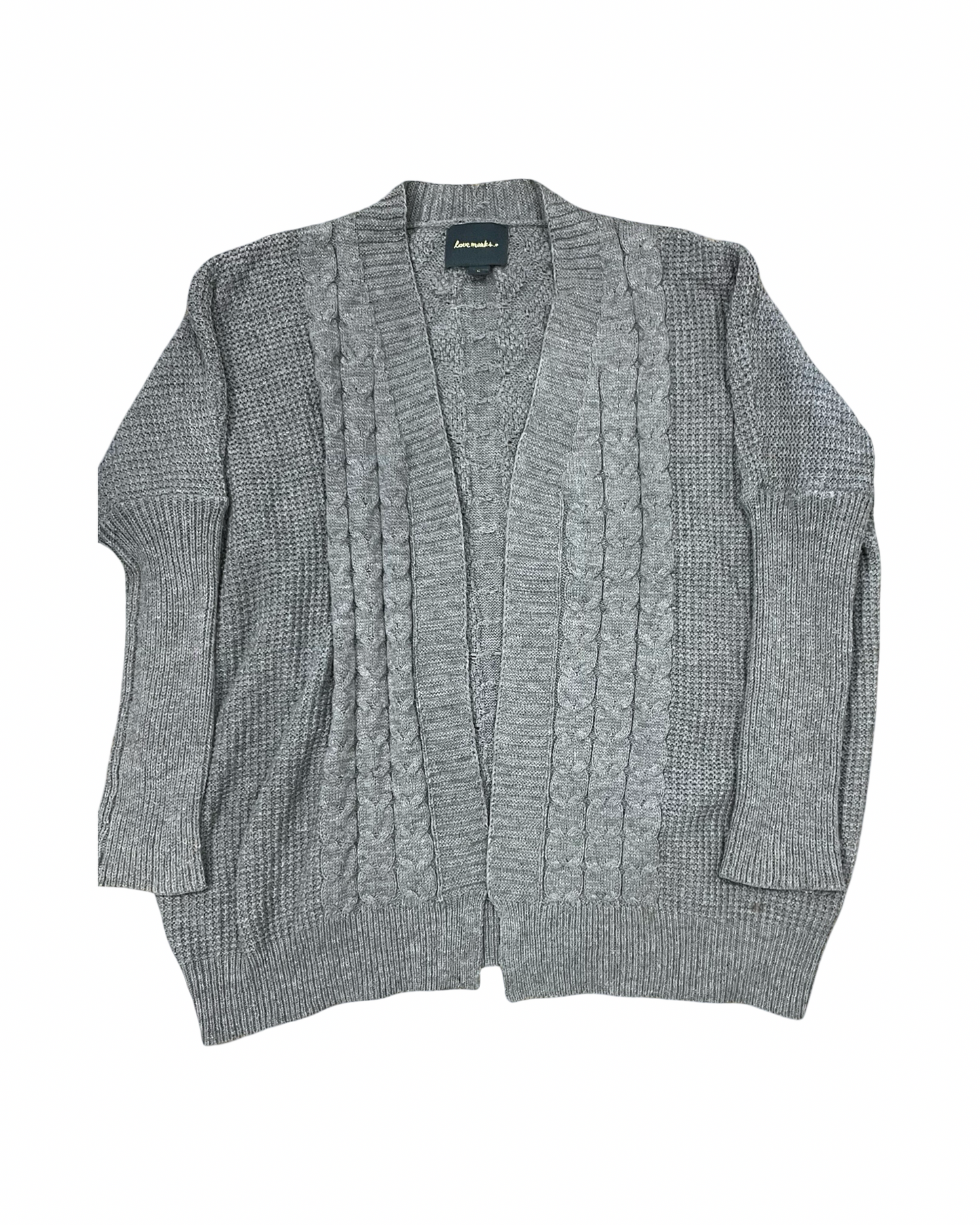 Sweater Cardigan By Clothes Mentor In Grey, Size:M