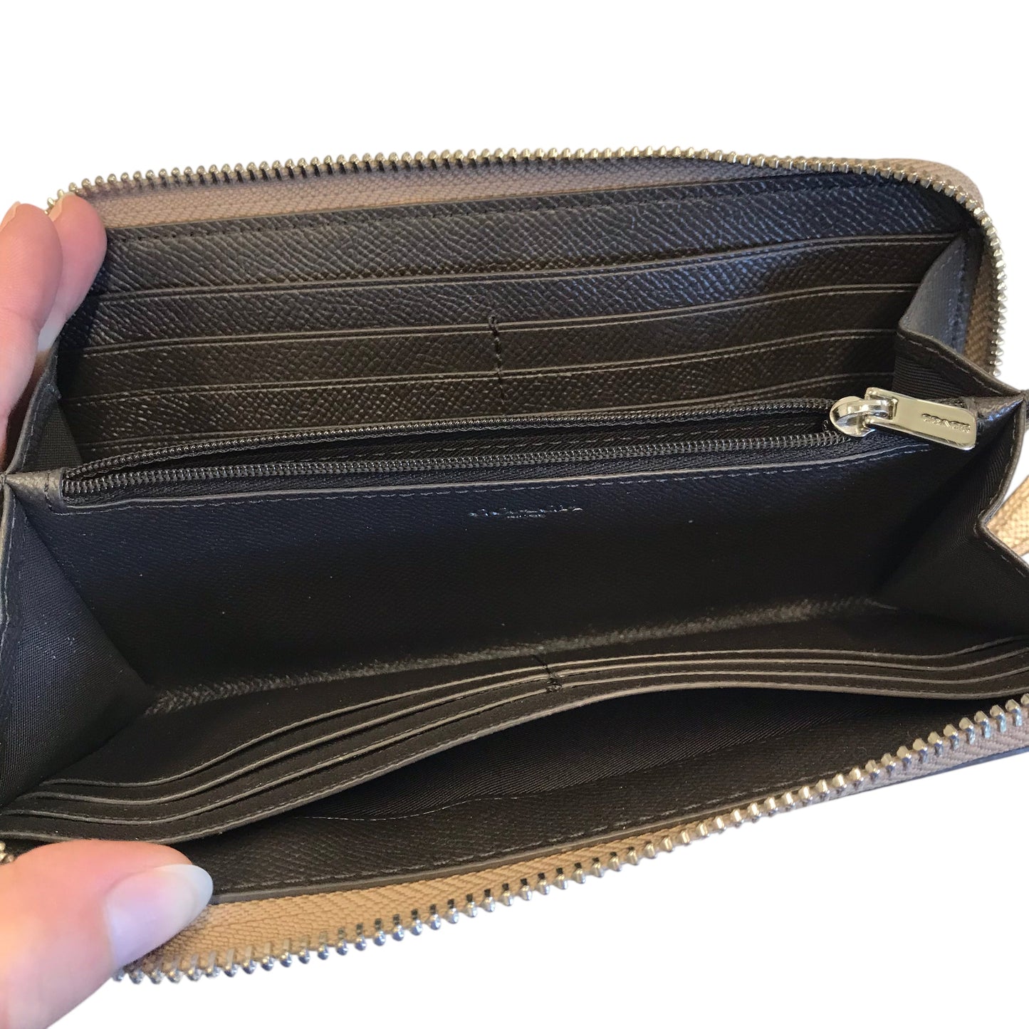 Wallet Designer By Coach In Gold, Size:Large