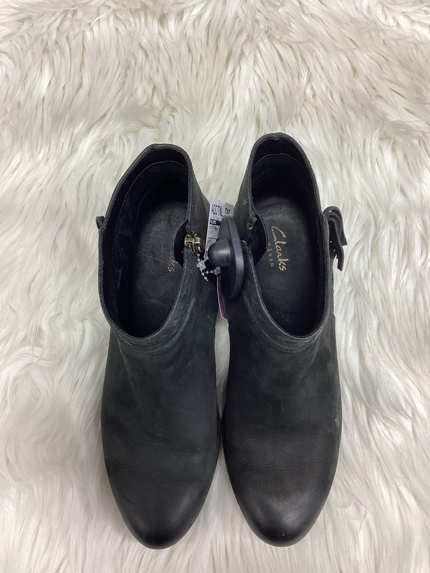 Boots Ankle Heels By Clarks In Black, Size:7