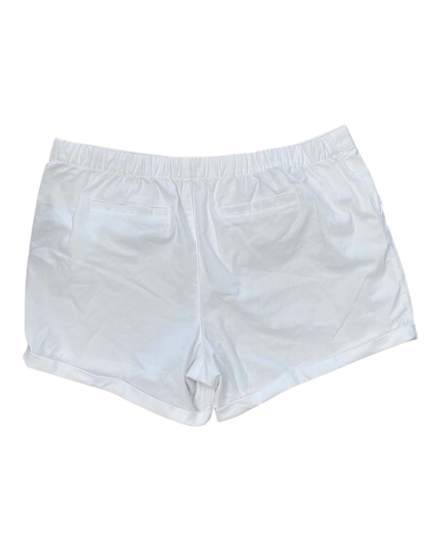 Shorts By Just Be In White, Size:3X
