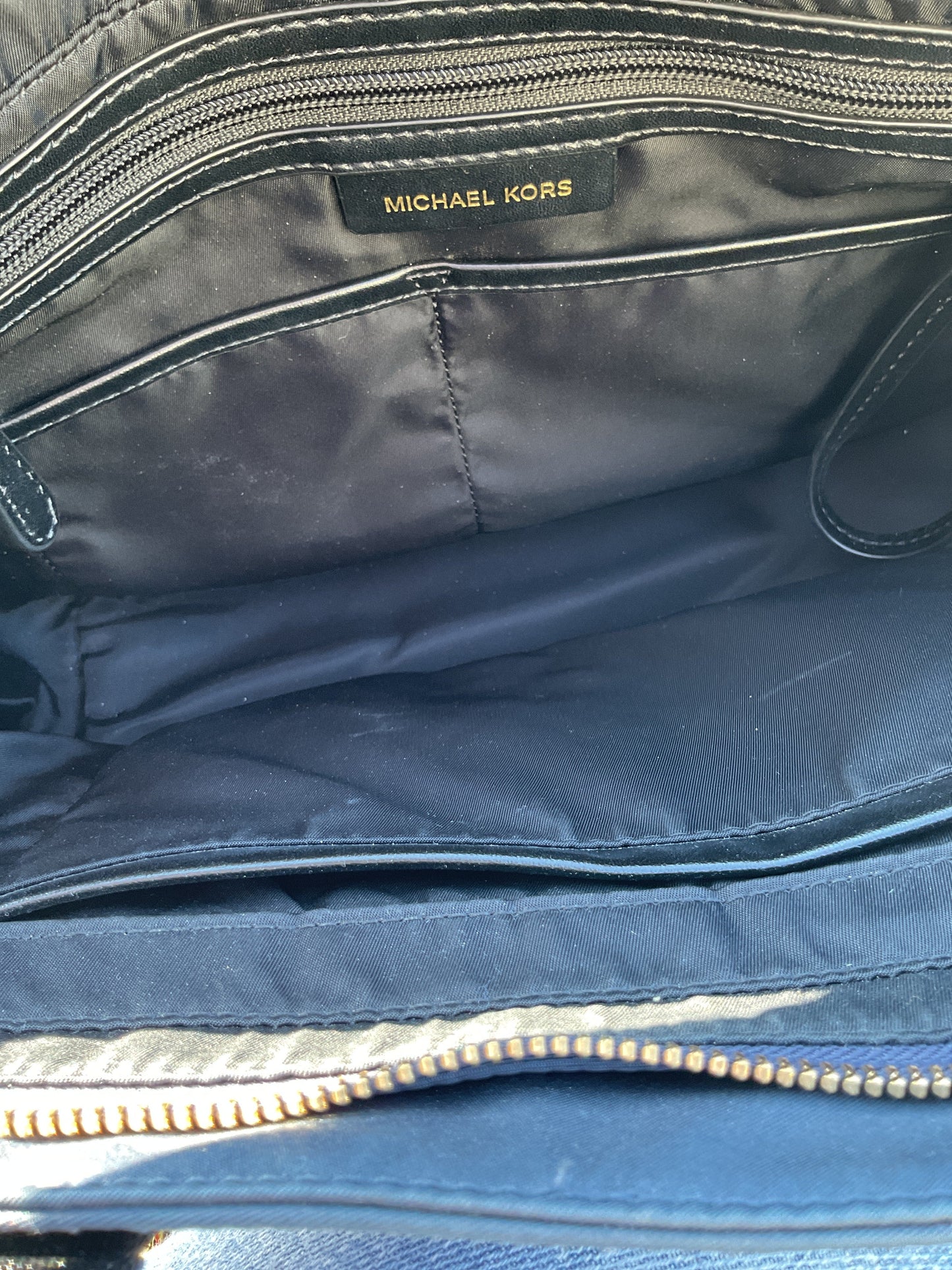 Tote Designer By Michael Kors In Blue, Size:Small