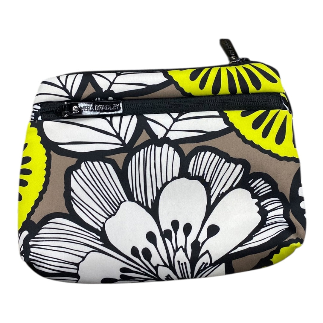 Makeup Bag By Vera Bradley In Grey & Yellow, Size:Medium