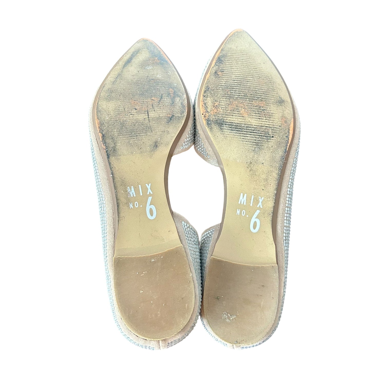 Shoes Flats By Mix No 6 In Silver & Tan, Size: 11