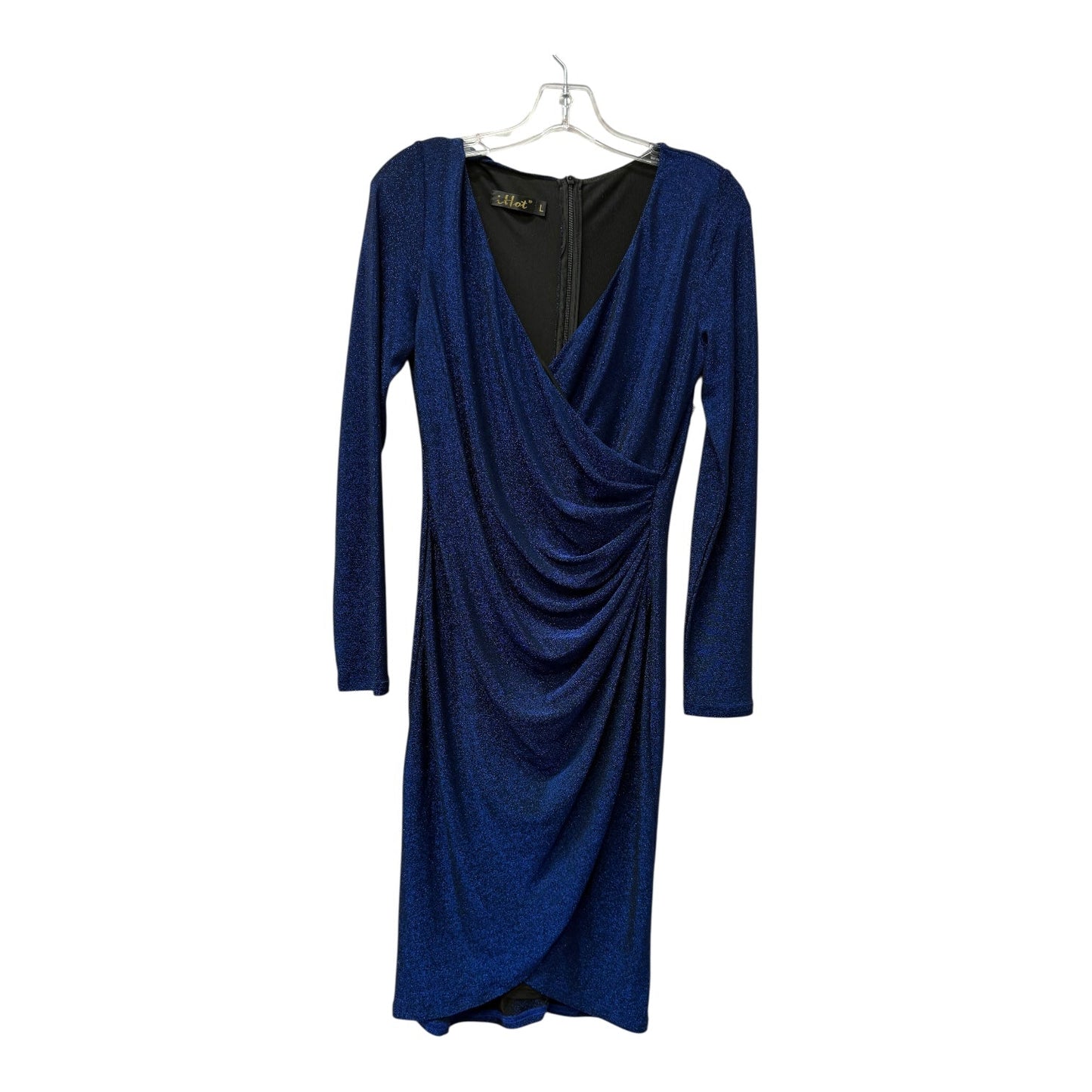 Dress Party Midi By iHot In Blue, Size:L