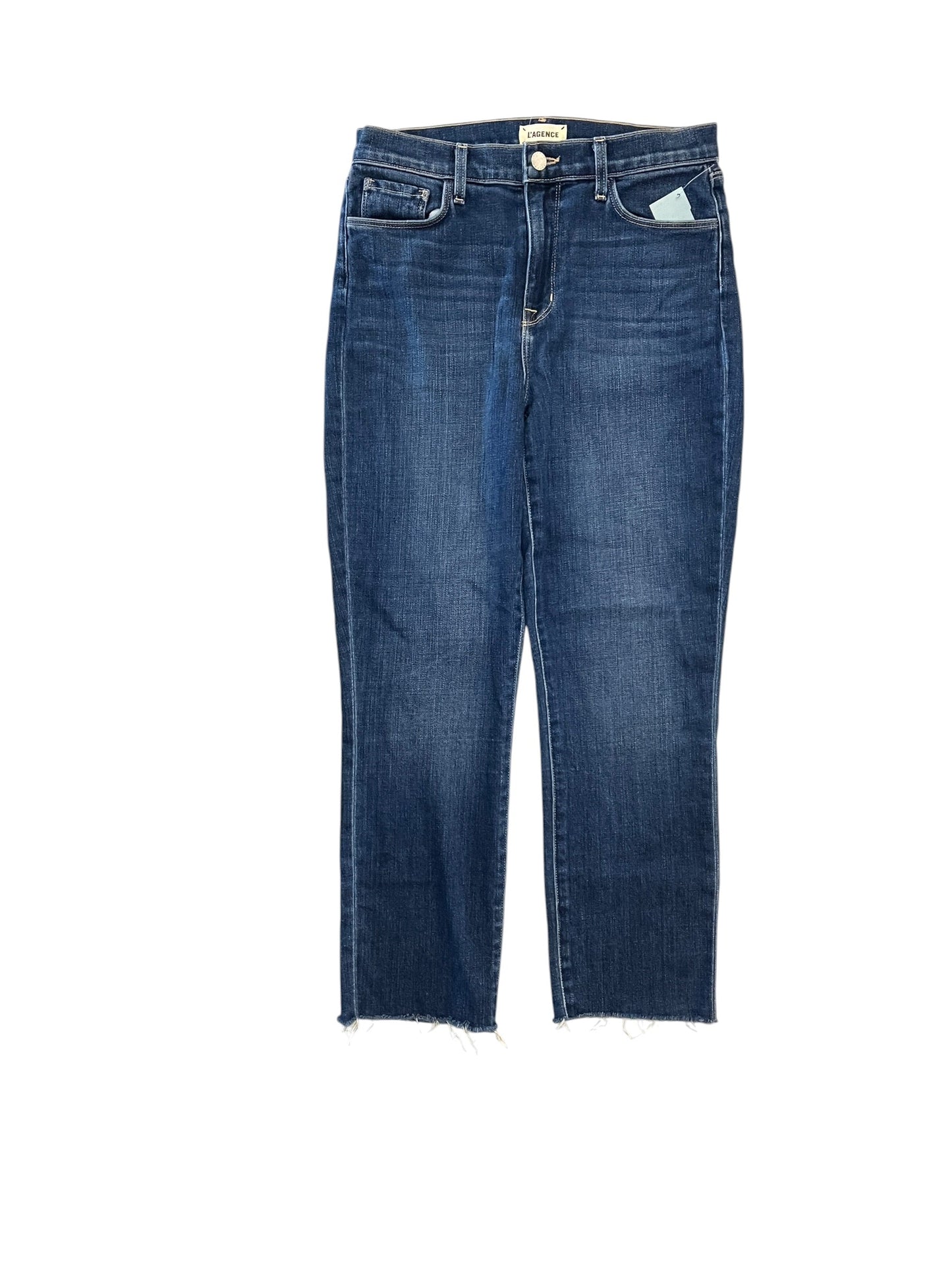 Jeans Straight By L Agence In Blue Denim, Size:6