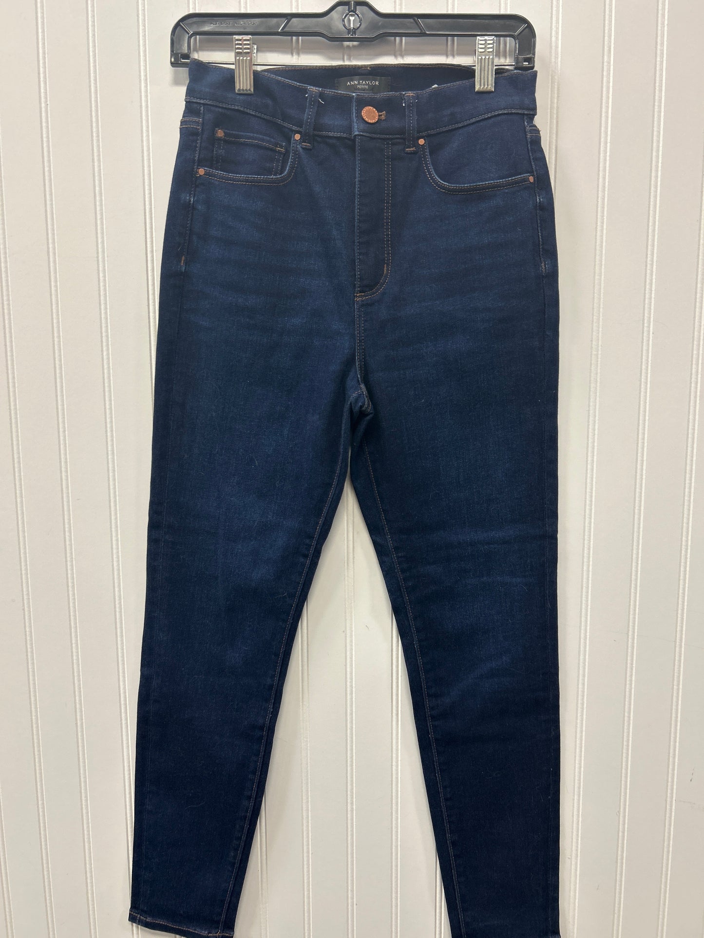 Jeans Skinny By Ann Taylor In Blue Denim, Size:6P