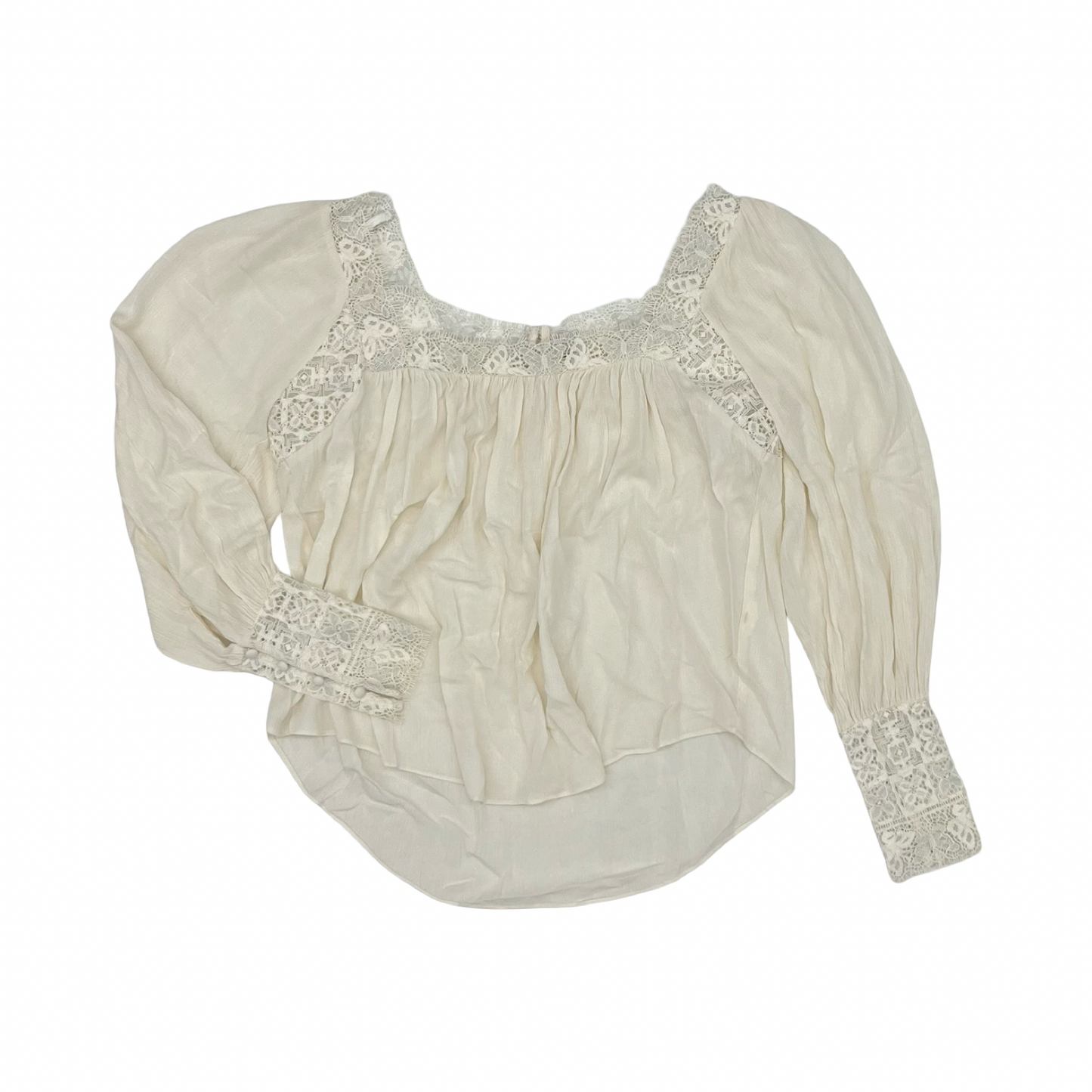 Blouse Ls By Free People In Cream, Size:Xs